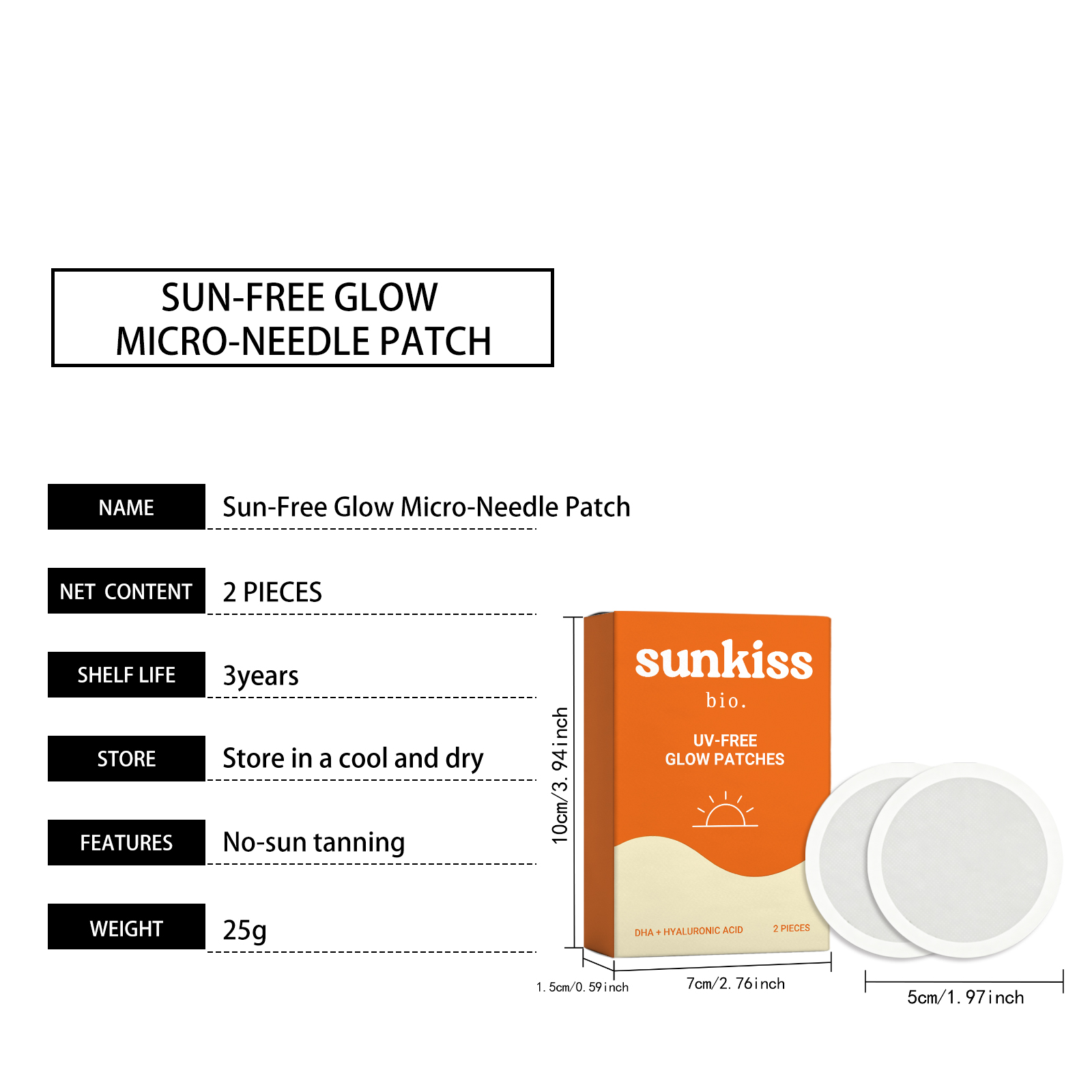 Hyaluronic Acid Sunless Tanning Patches Summer Daily Outdoor Beach Sun Free Bronze Skin Tone Glossy Finish Natural Shade Care