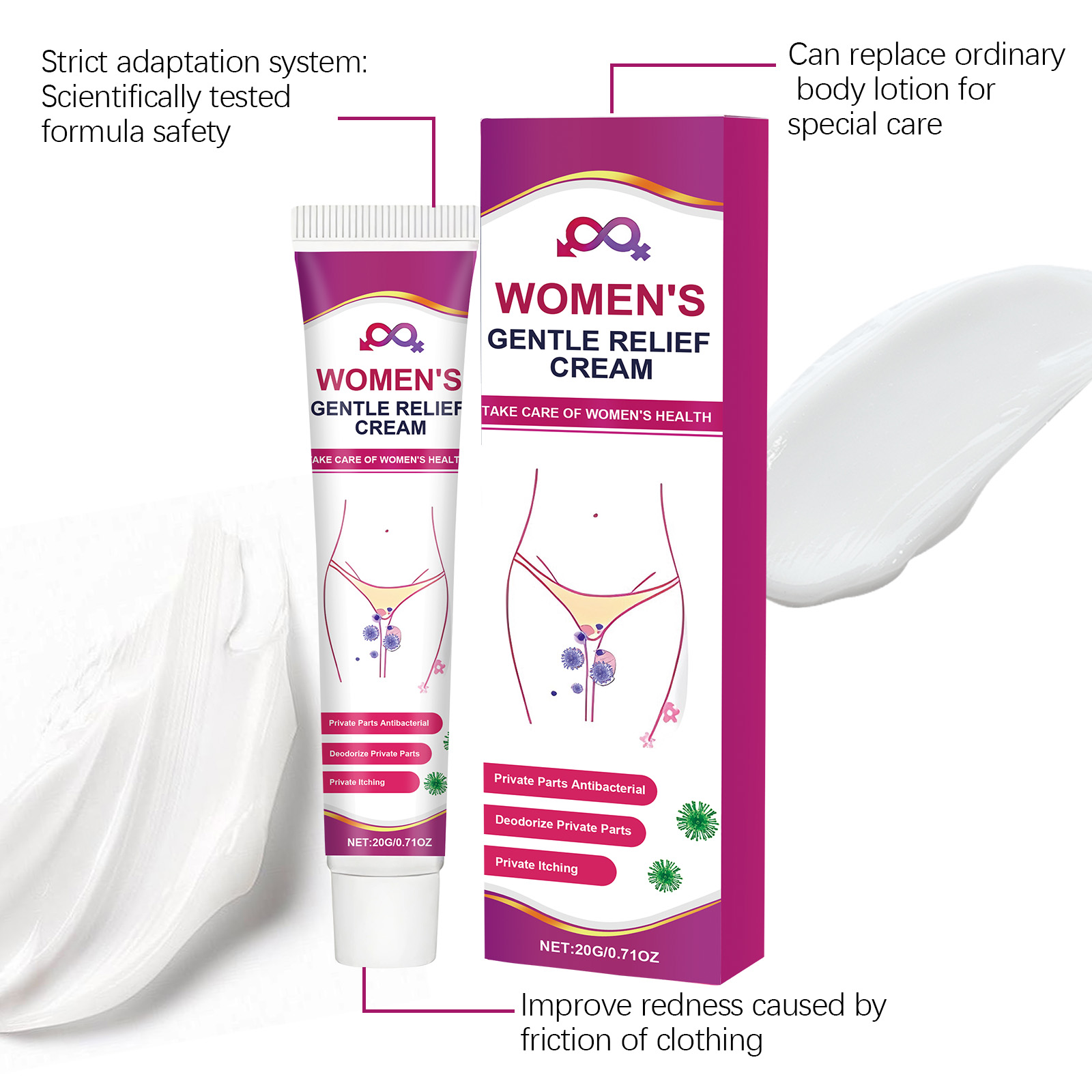 Gentle Ingredient Body Cream For Female Skin Daily Cleansing Massaging Care Lotion For Women Soft Nourishing Surface Treatment
