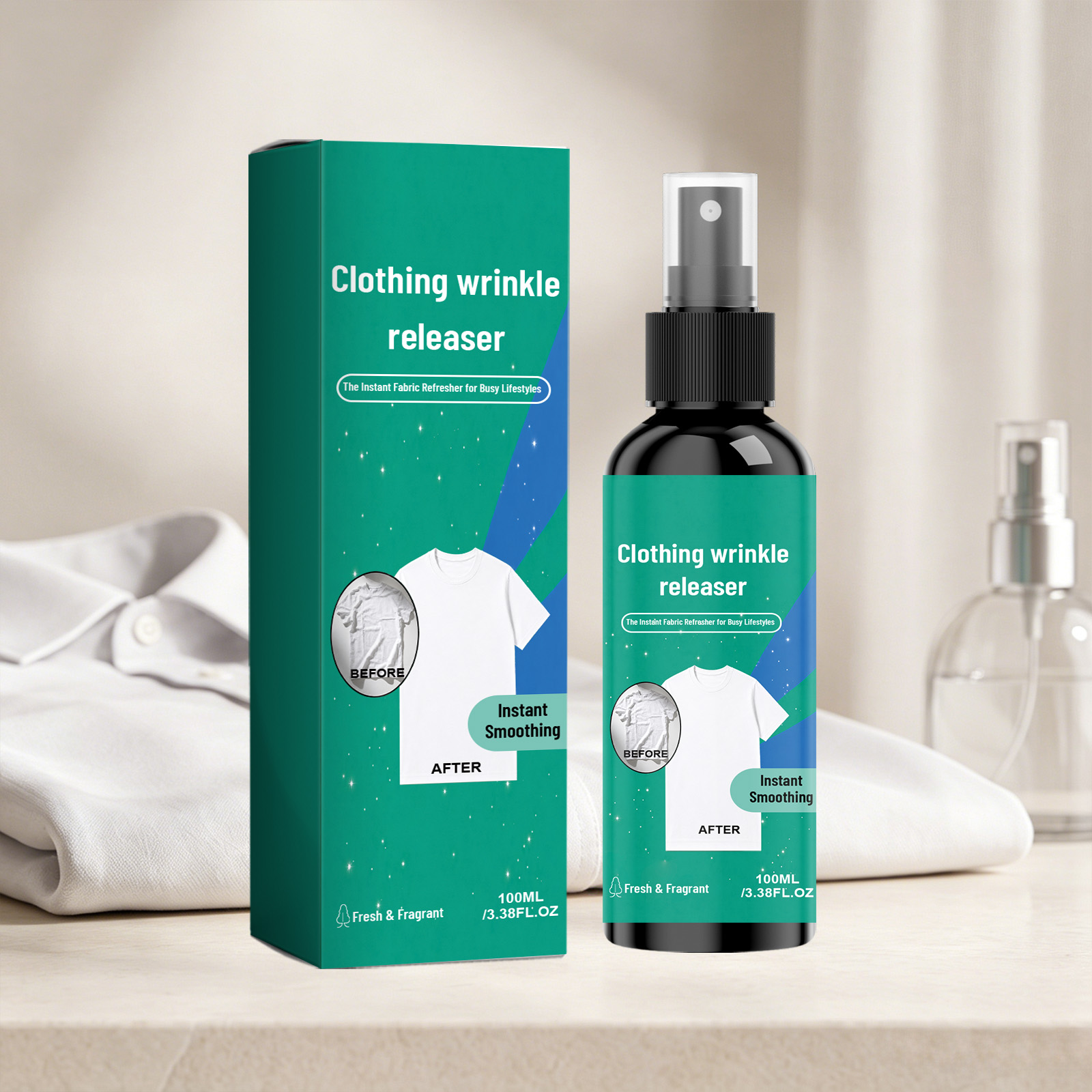 Clothes Wrinkle Remove Spray Mild Quick Dry Skin Friendly Anti Wrinkle Moisture Gentle Care Home Daily Garment Fabric Textile Maintain