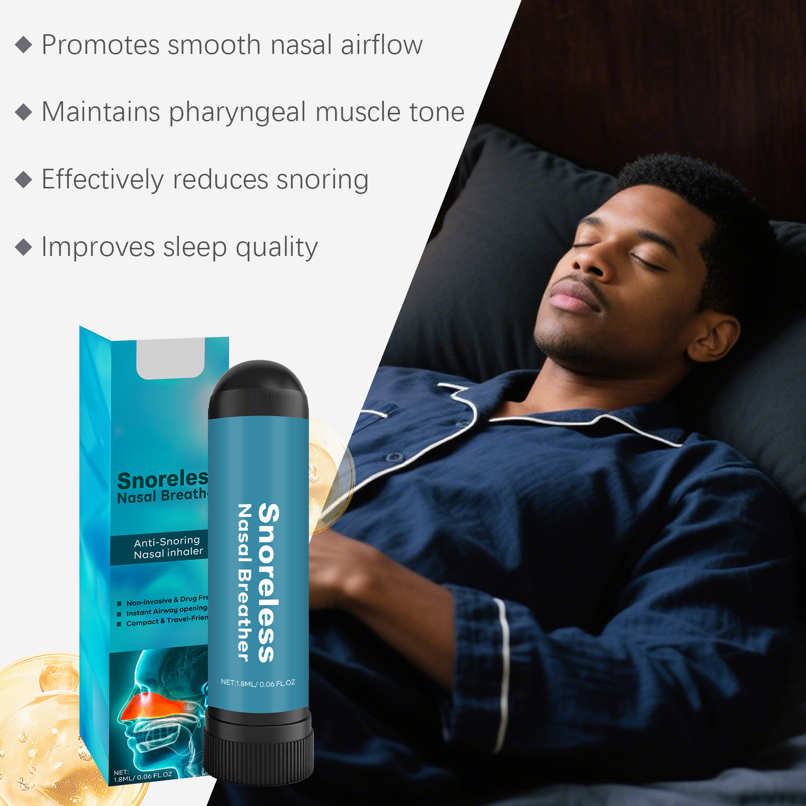 Nasal Care Device For Sleep Clean Nose Freshen Air Ease Snoring Gentle Care Night Daily Rest