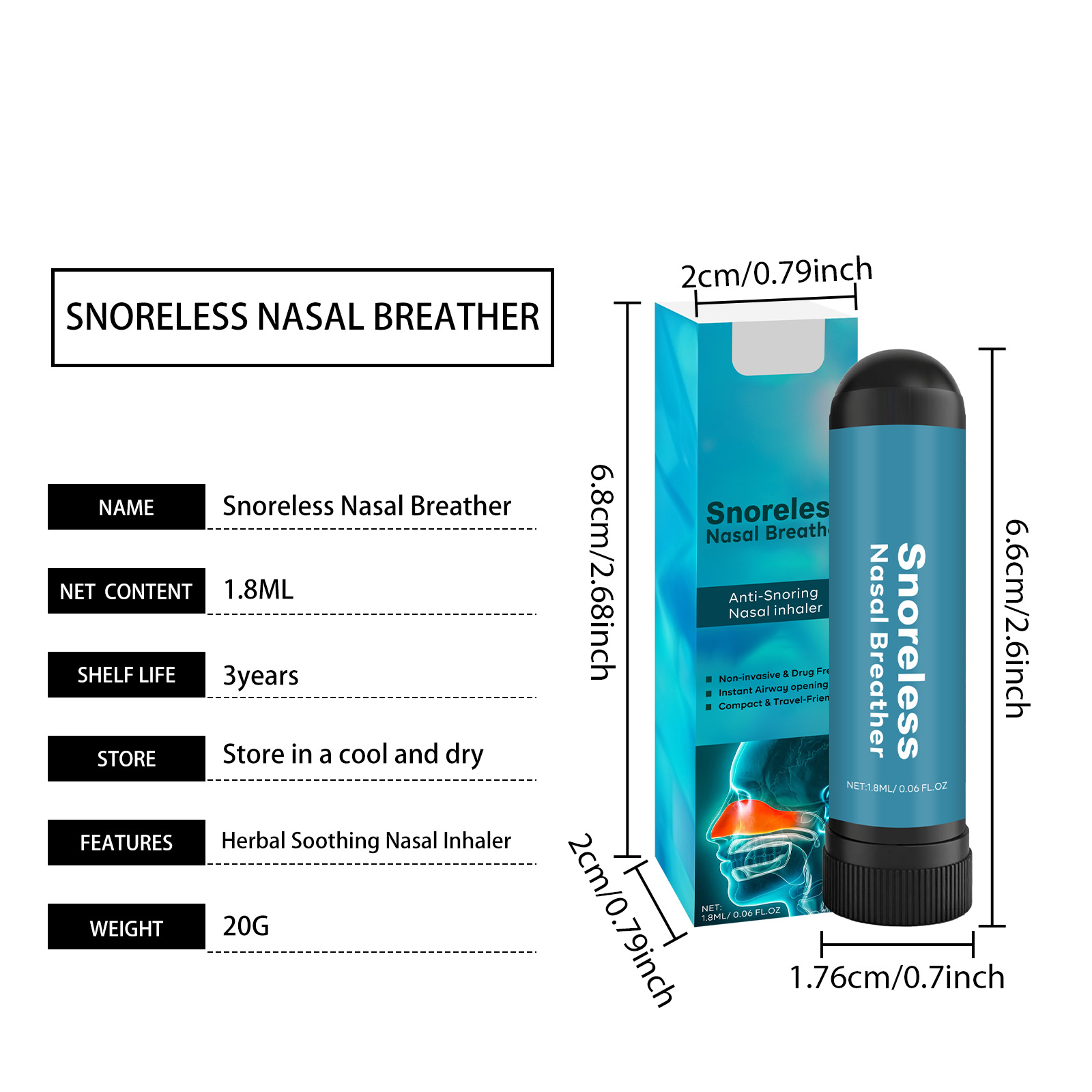 Nasal Care Device For Sleep Clean Nose Freshen Air Ease Snoring Gentle Care Night Daily Rest