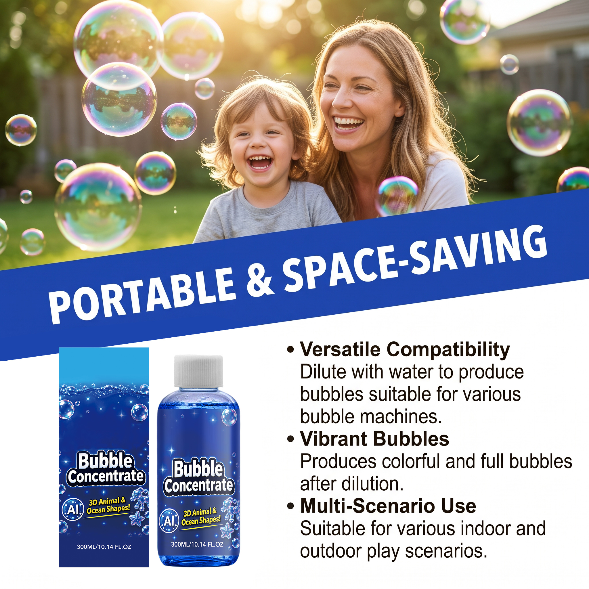 Three D Magic Bubble Concentrated Liquid For Kids Outdoor Parent Child Party Interactive Play Toy