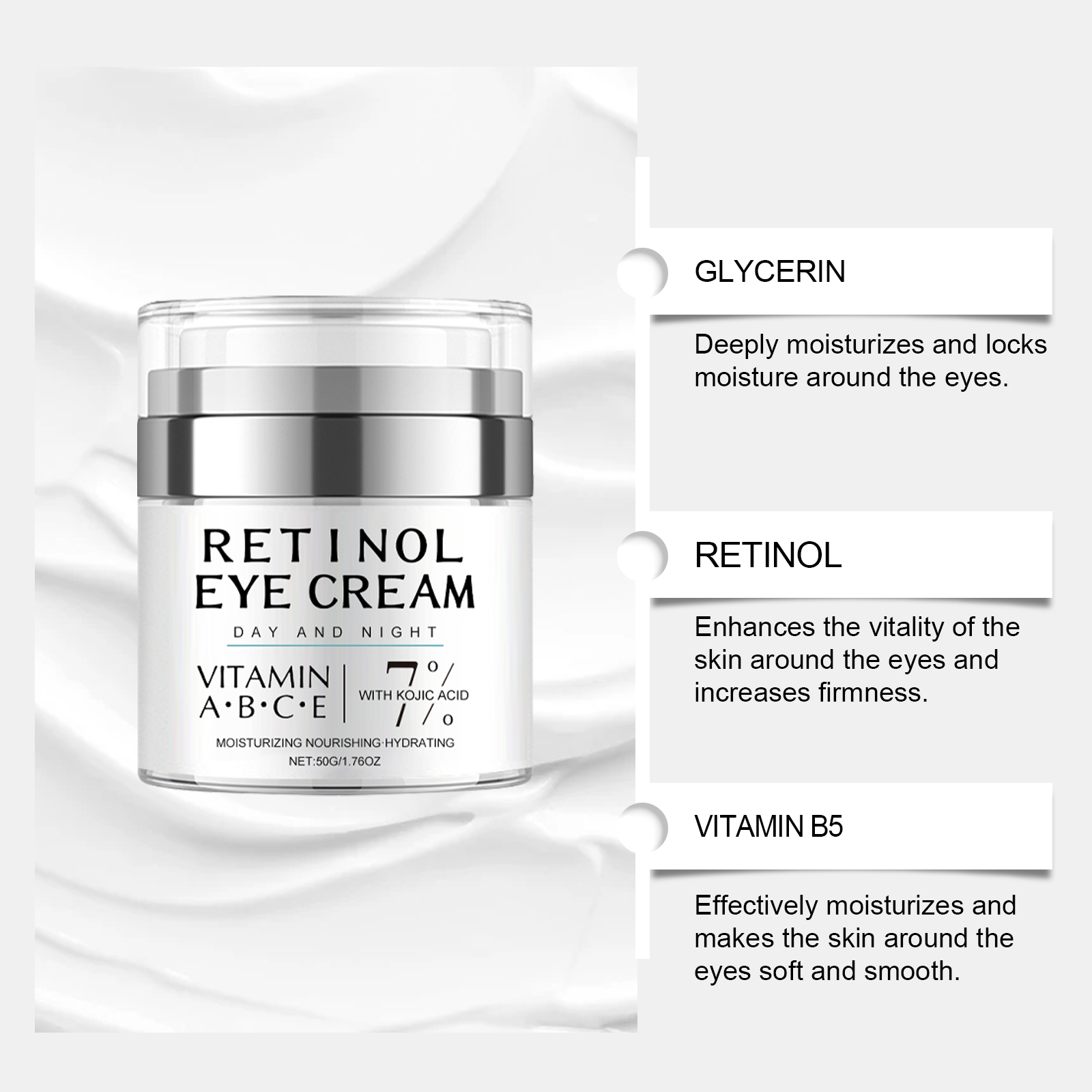 Retinol Eye Cream Fades Fine Lines Tightens Skin Mildly Nourishes Hydrates Softens Daily Eye Care