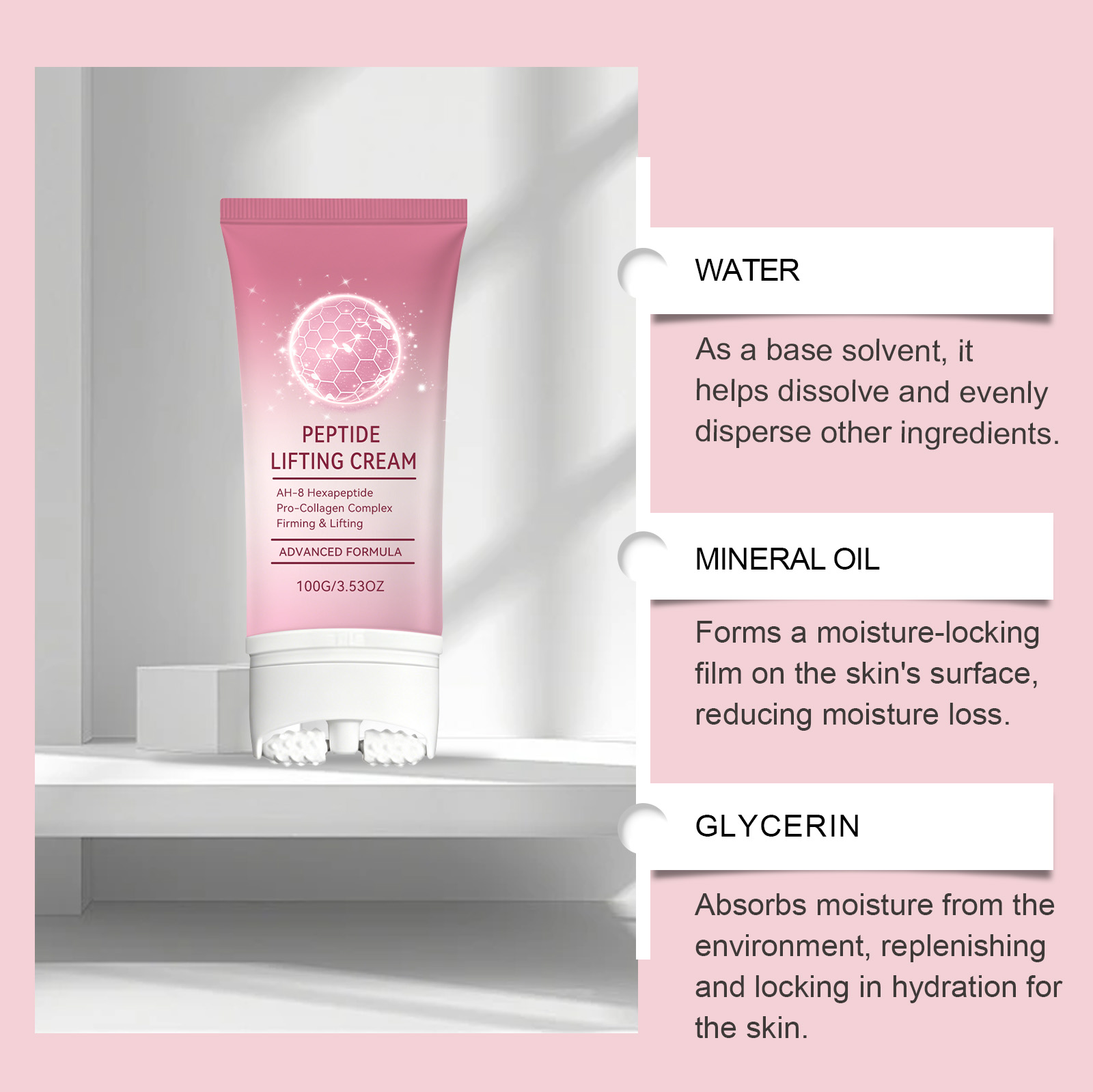 Neck Care Cream Mild Refreshing Smooth Elastic Daily Neck Roller Massage Care Ointment
