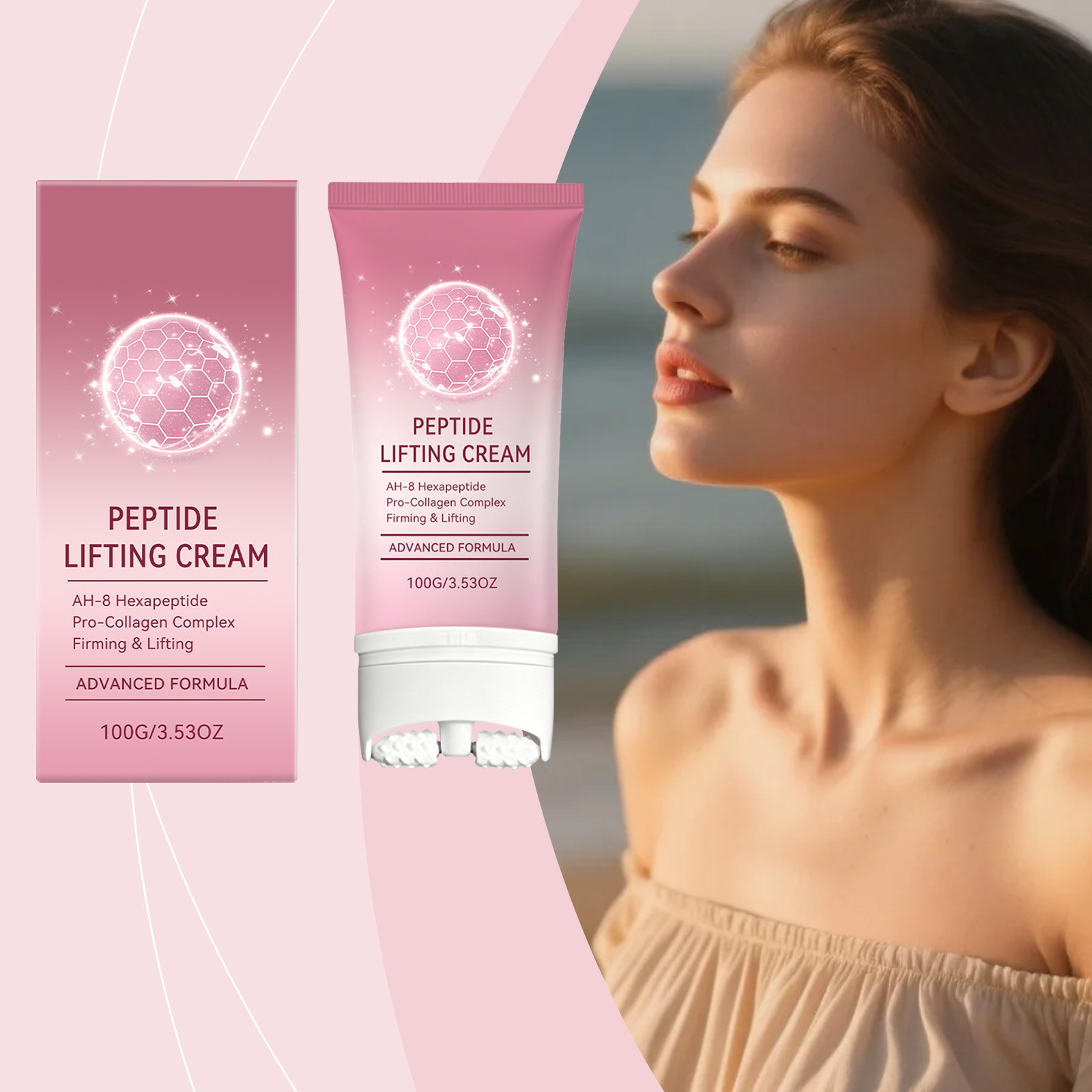 Neck Care Cream Mild Refreshing Smooth Elastic Daily Neck Roller Massage Care Ointment