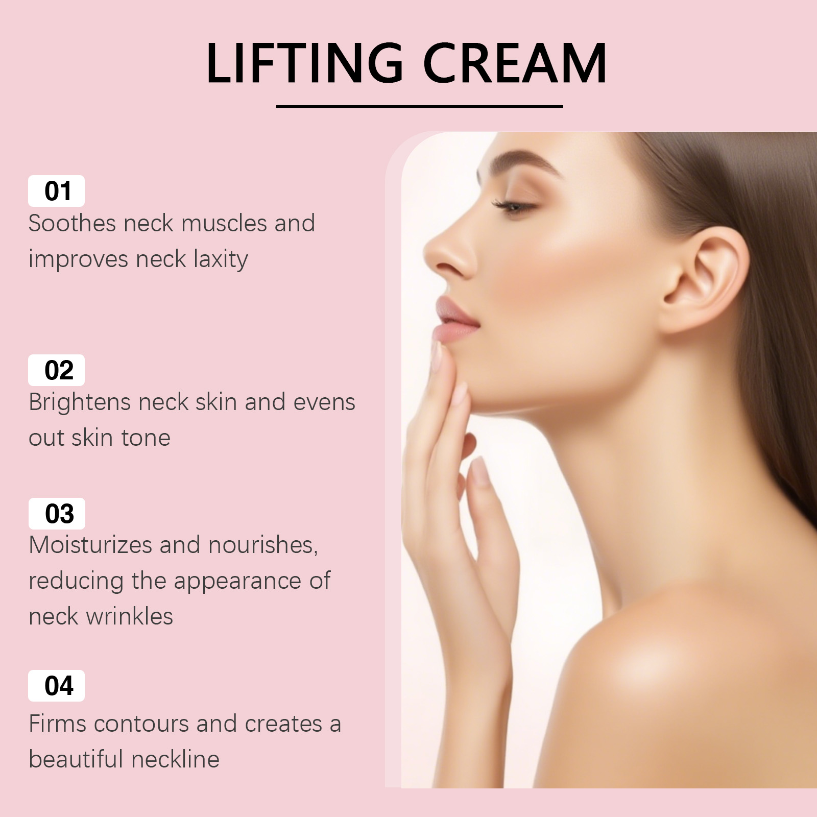 Neck Care Cream Mild Refreshing Smooth Elastic Daily Neck Roller Massage Care Ointment