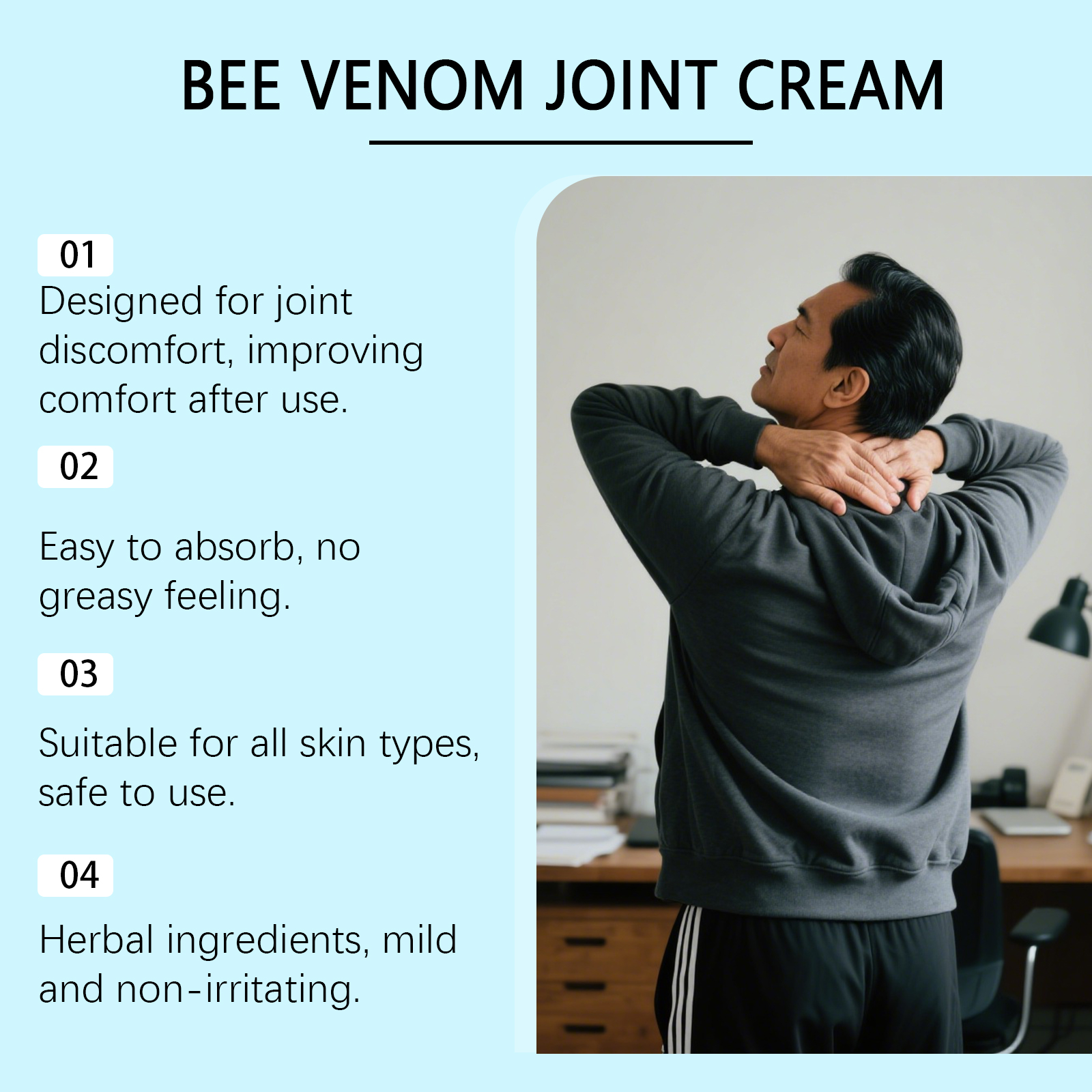 Joint Care Cream Gentle Daily Massage Relieve Discomfort Wrist Knee Ankle Mild Protection