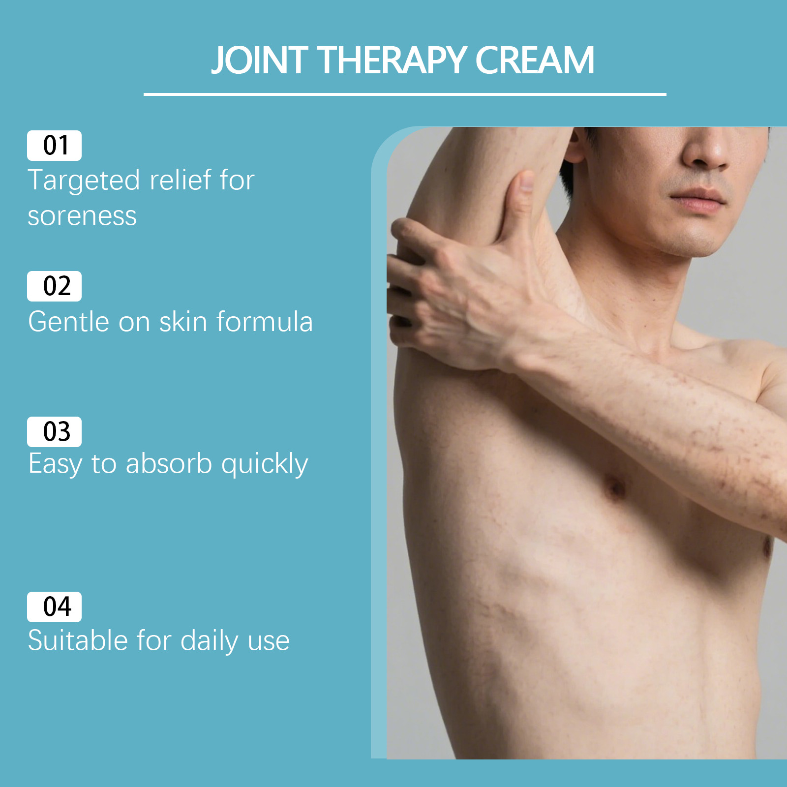 Joint Care Cream Daily Gentle Ingredients Comfort Massage For Elbows Knees Body Skin Care