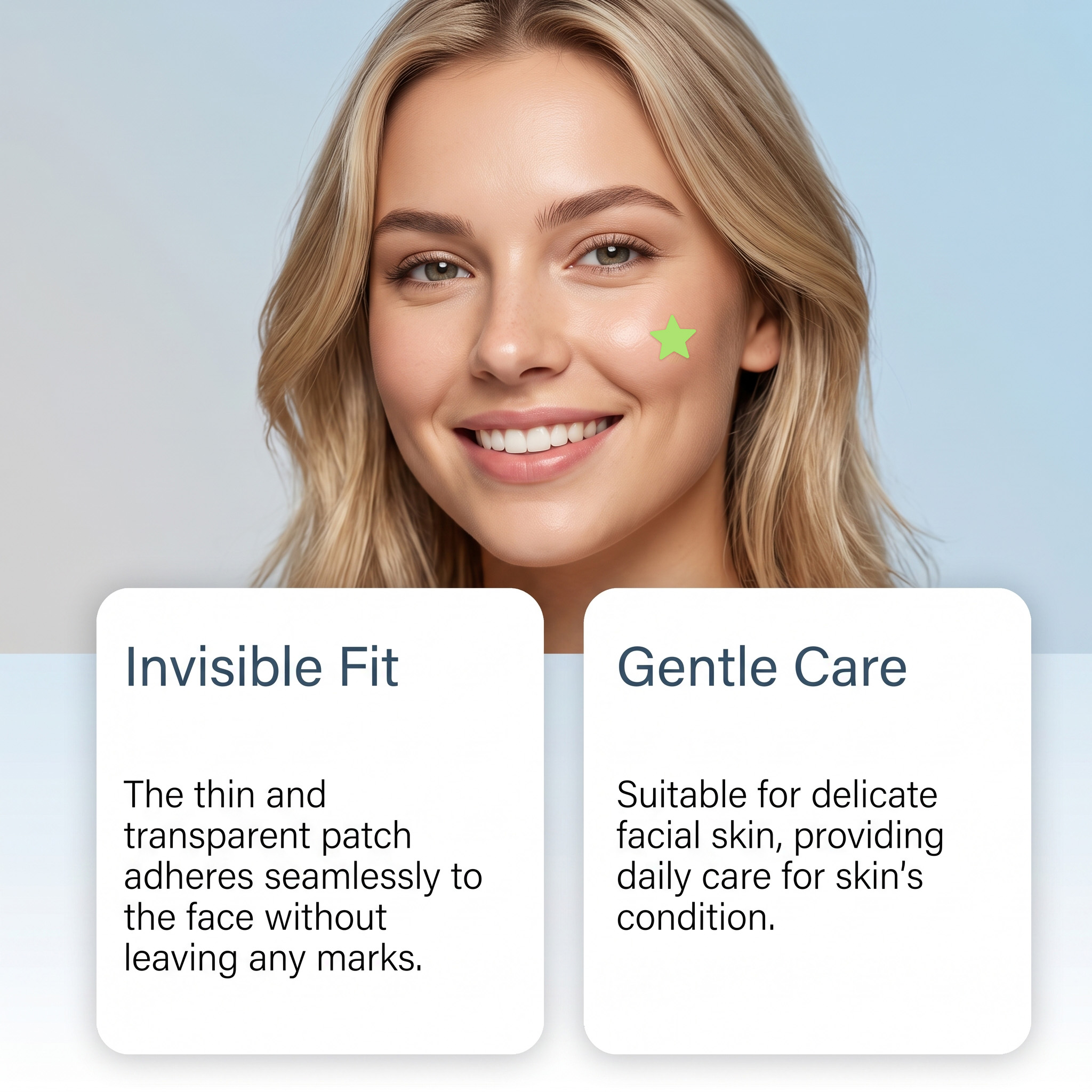 Daily Mild Cleansing Acne Care Patch Skin Gentle Breathable Smooth Comfort Facial Complexion
