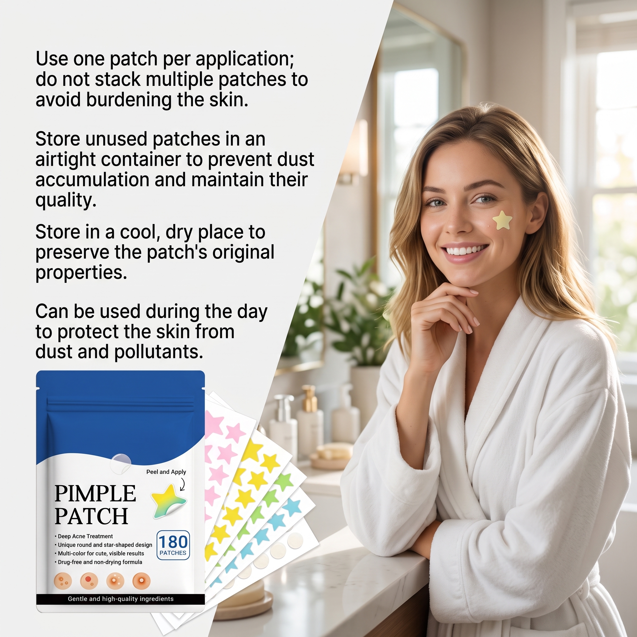 Daily Mild Cleansing Acne Care Patch Skin Gentle Breathable Smooth Comfort Facial Complexion