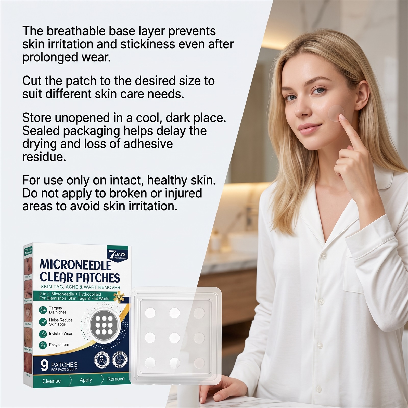 Skin Care Patch Mild Clean Facial Surface Acne Smooth Comfort Thin Invisible Skin Friendly Acne Patch