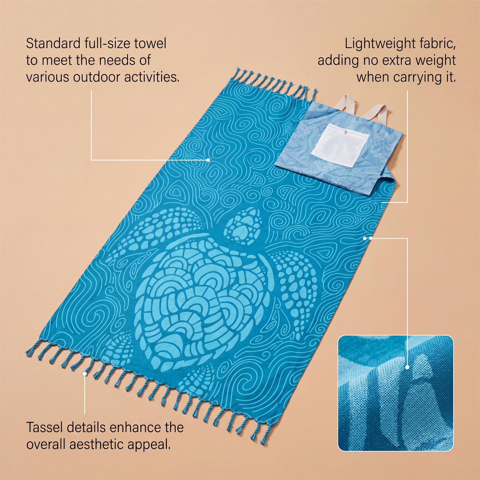 Convertible Beach Towel Bag Outdoor Camping Seaside Picnic Multifunctional Gear Portable Light Sandproof Waterproof