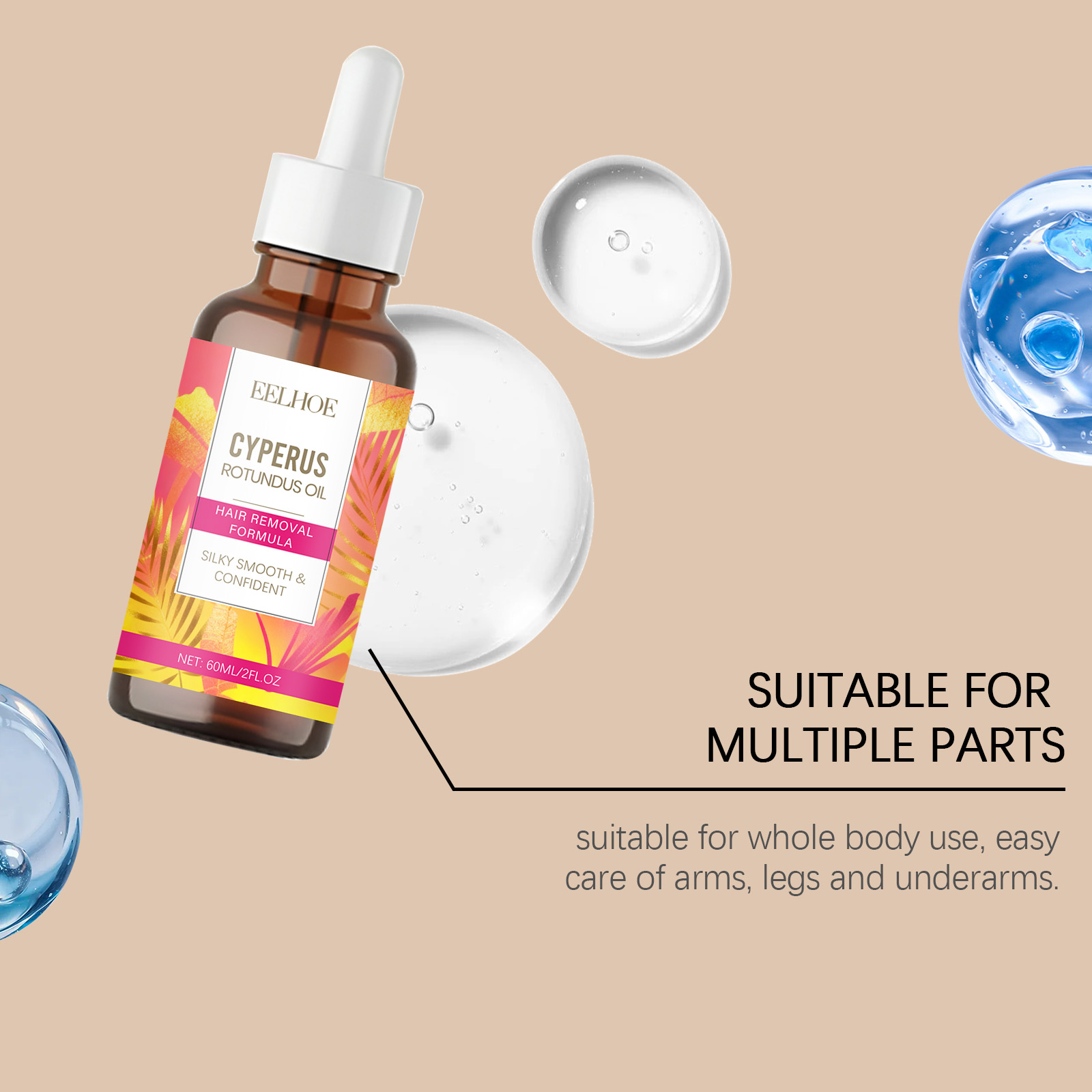 Hair Removal Essential Oil Post Depilation Soothing Moisturizing Silky Skin Plant Nourishing Care