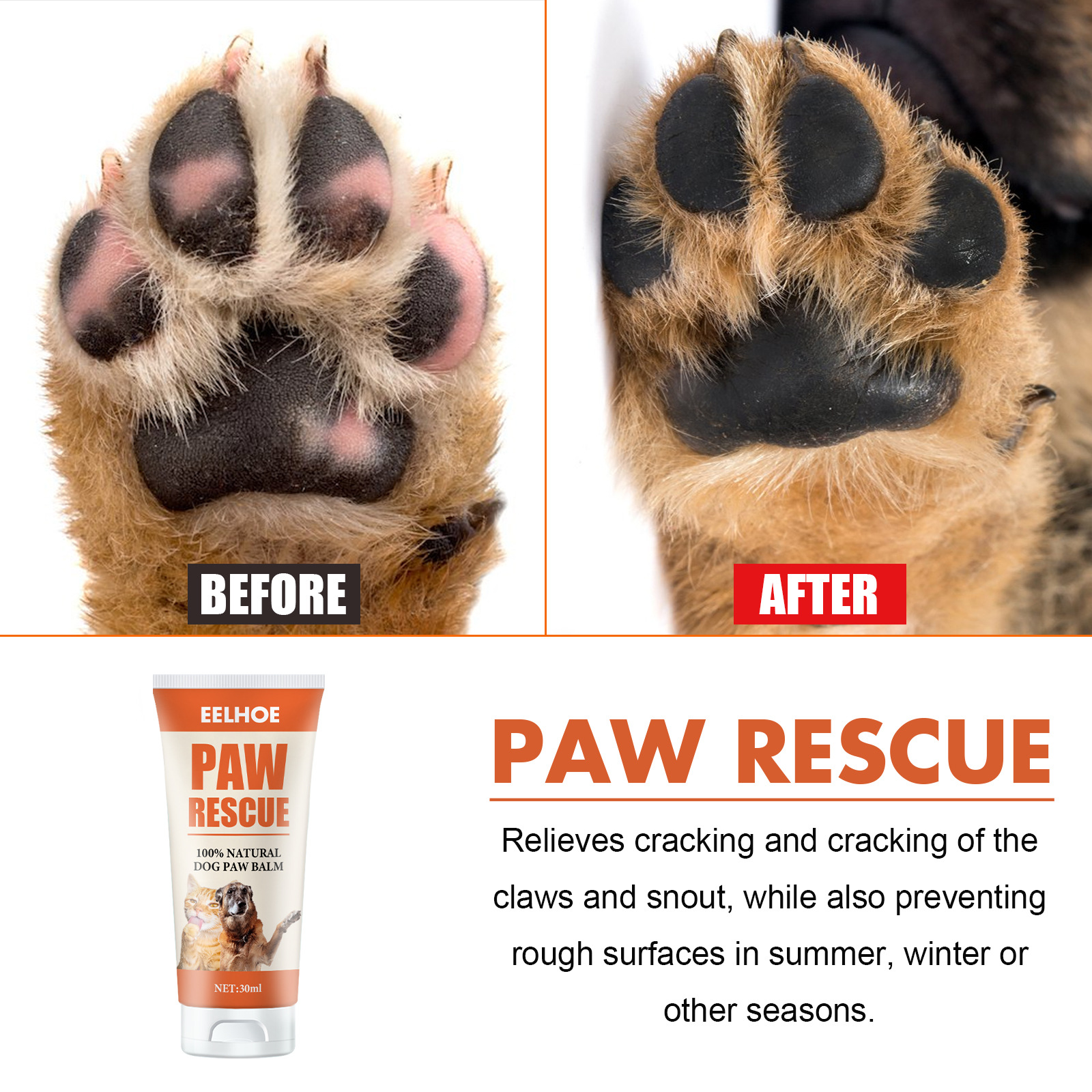 Pet Paw Balm Moisturizing Soothing Protection For Cats Dogs Cracked Paws Nose And Pads Daily Care