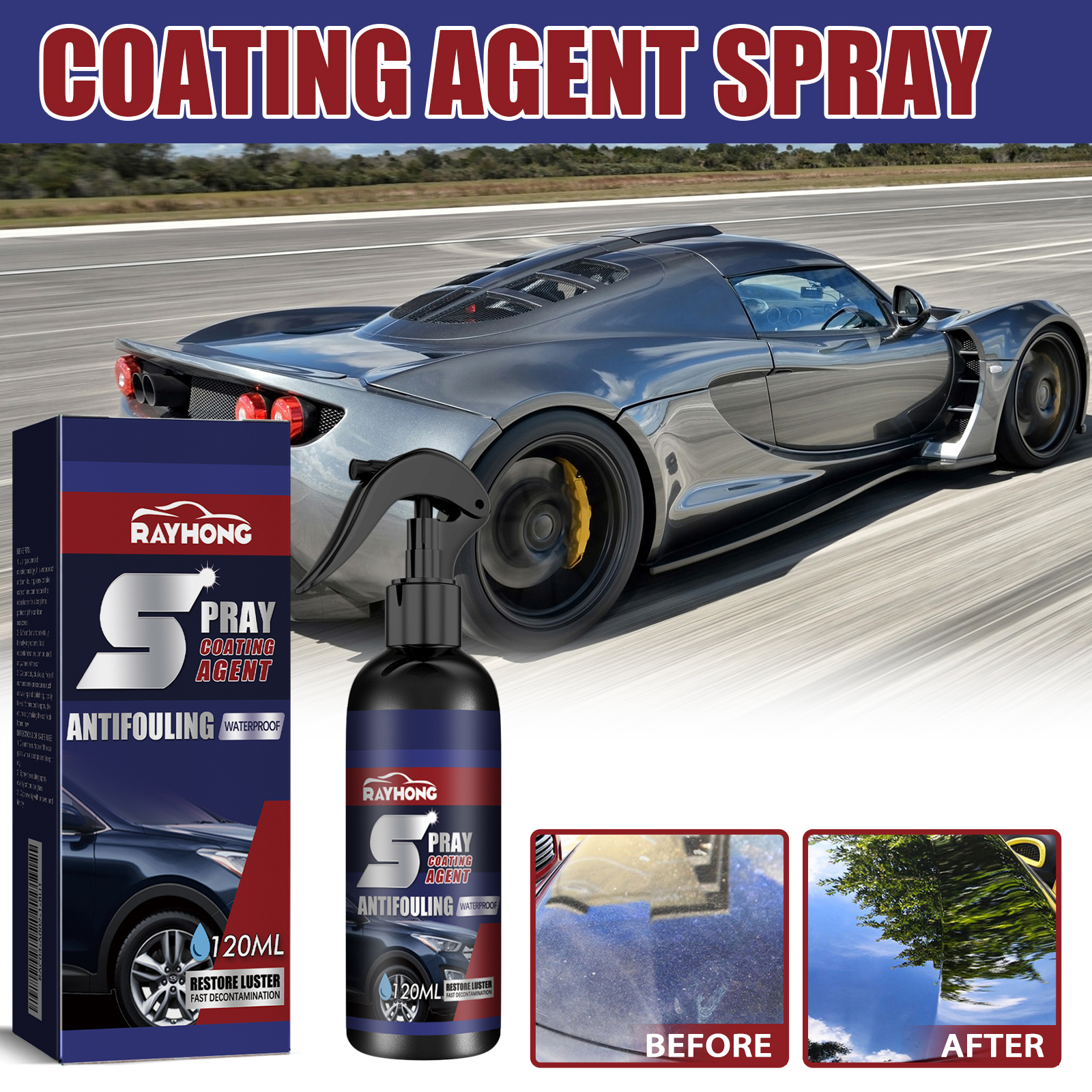 Car Coating Spray Nano Ceramic Water Repellent Dust Proof Shine Enhancer For Paint Protection And Surface Care 120ml