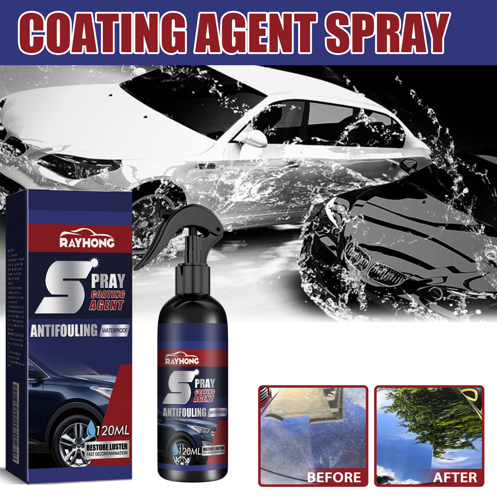 Car Coating Spray Nano Ceramic Water Repellent Dust Proof Shine Enhancer For Paint Protection And Surface Care 120ml