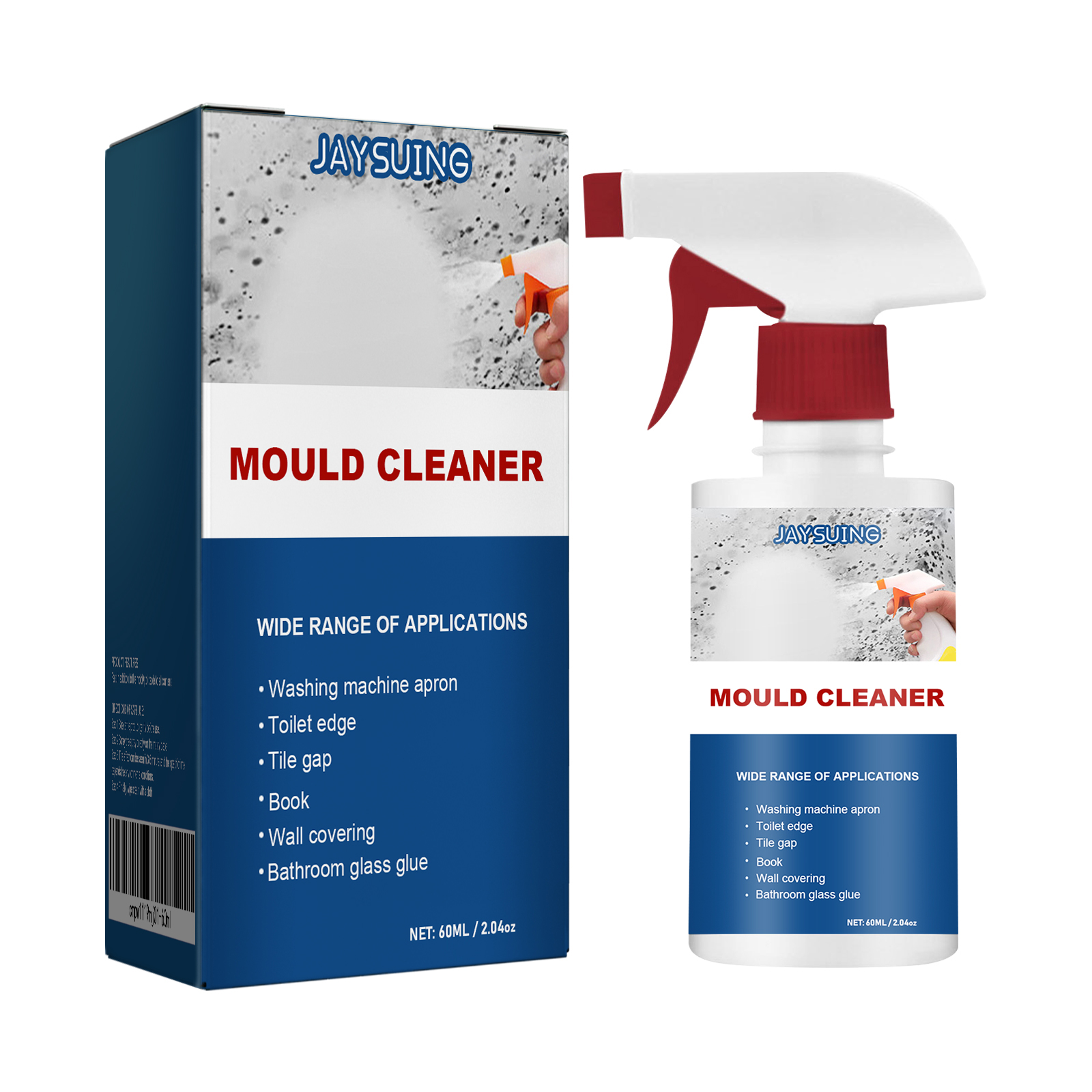 Mold Remover Spray Bathroom Ceiling Tile Wall Cleaner Fast Acting Stain Remover Anti Mildew Treatment 60ml