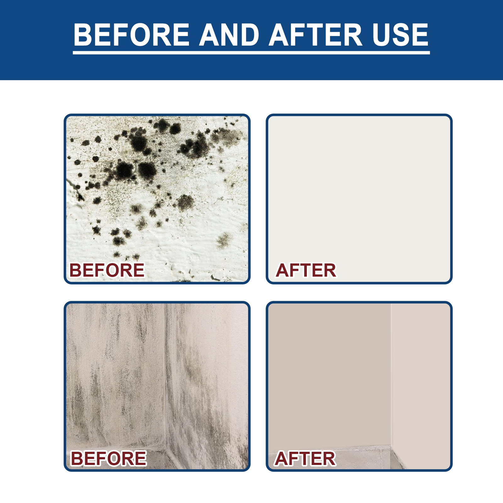 Mold Remover Spray Bathroom Ceiling Tile Wall Cleaner Fast Acting Stain Remover Anti Mildew Treatment 60ml