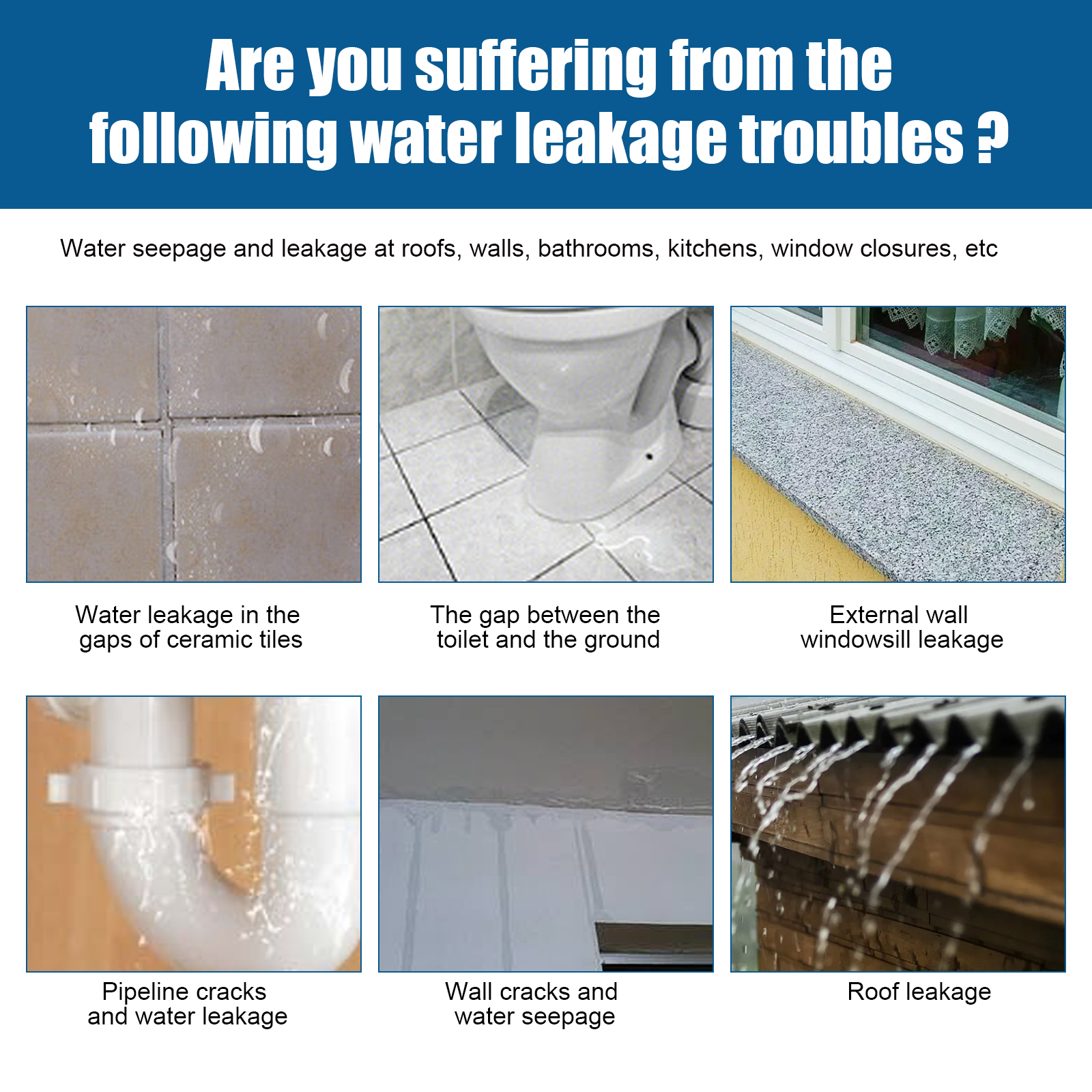 Transparent Waterproof Sealant Coating For Bathroom Balcony Roof Wall Crack Leak Repair 100g