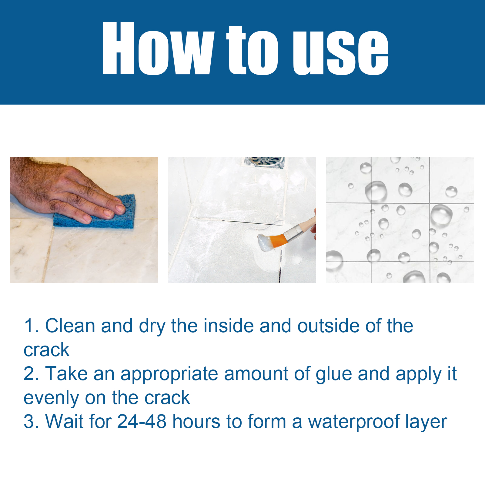 Transparent Waterproof Sealant Coating For Bathroom Balcony Roof Wall Crack Leak Repair 100g
