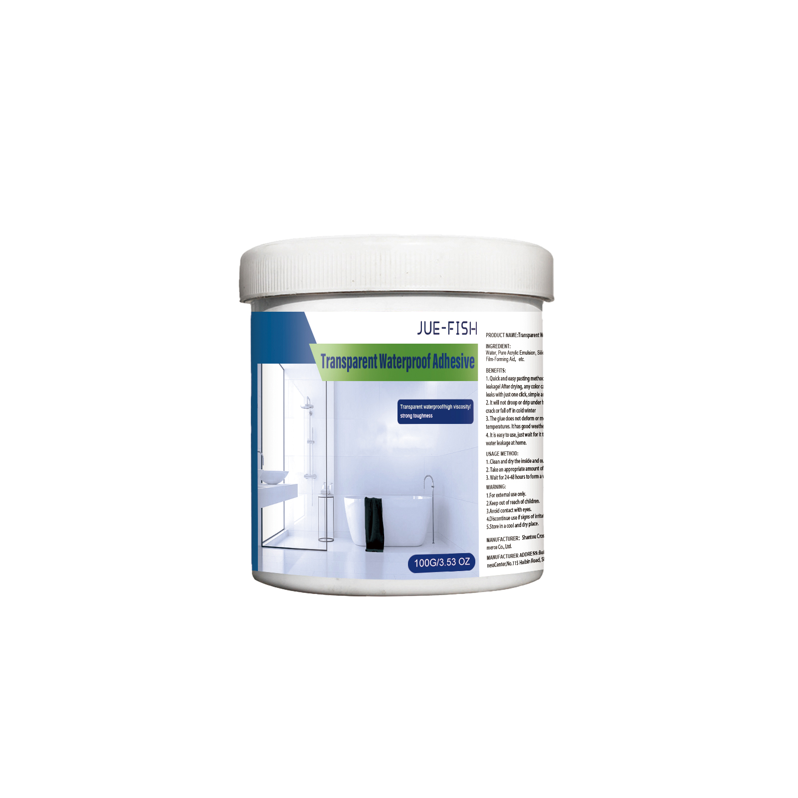 Transparent Waterproof Sealant Coating For Bathroom Balcony Roof Wall Crack Leak Repair 100g