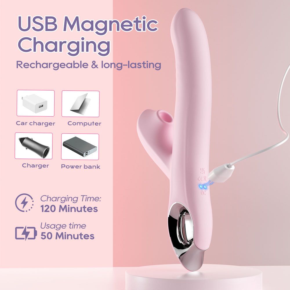 Rose Vibrator for Women G Spot Stimulation Massagers Wand Clitoral Stimulators Rotating Beads Telescopic Masturbator Adult Sex Toy Gift for Her