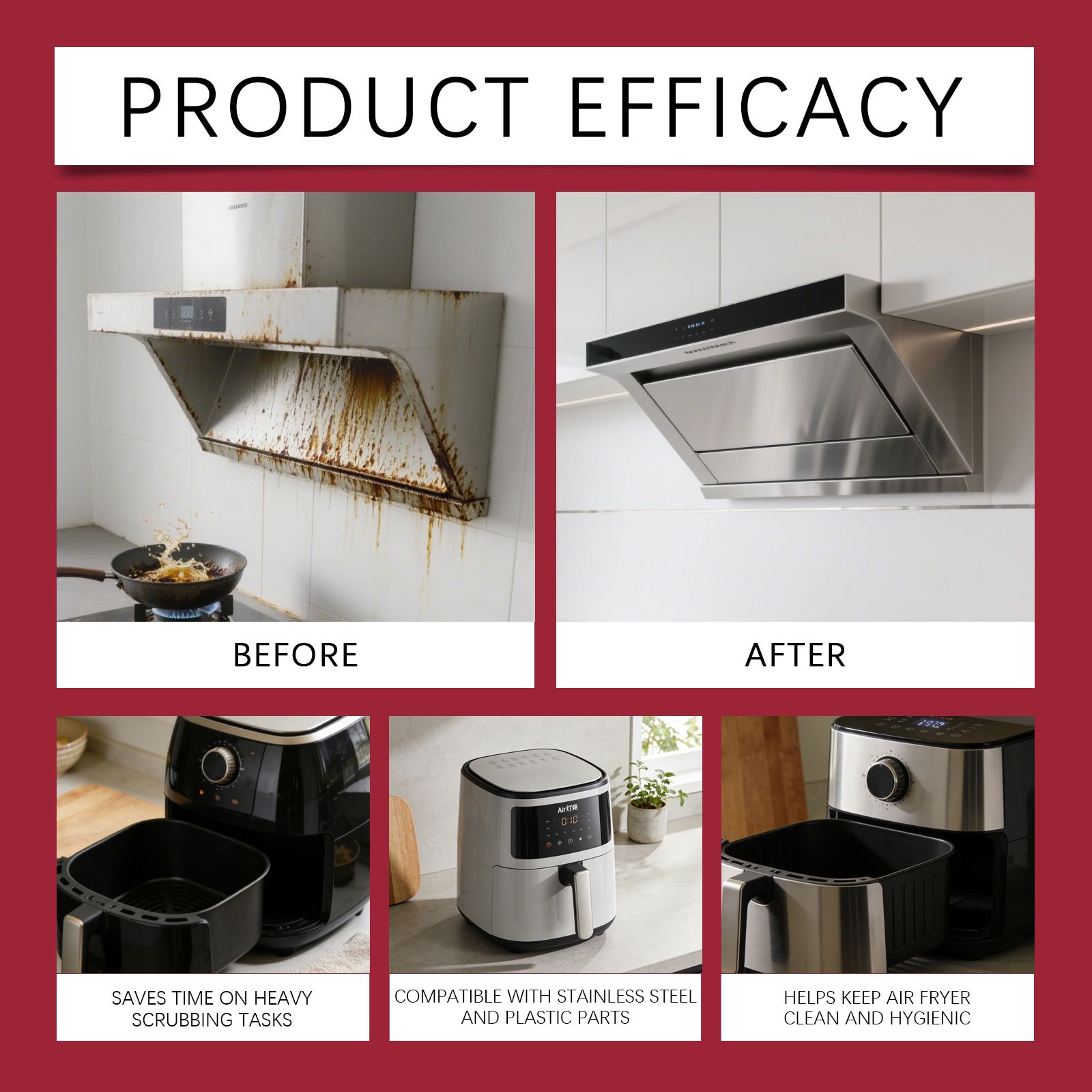 Air Fryer Cleaner Spray Degreasing For Daily Kitchen Appliance Cleaning