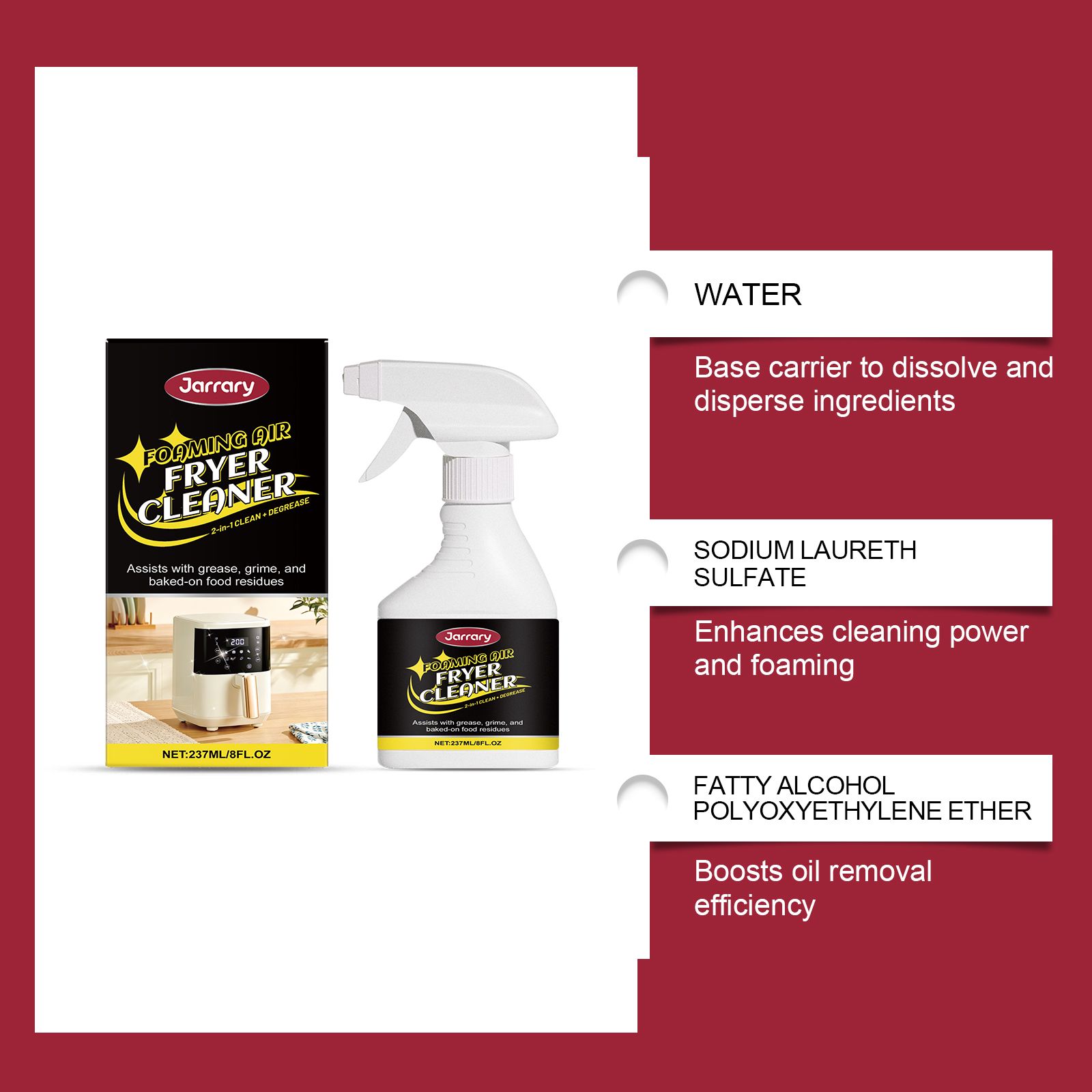 Air Fryer Cleaner Spray Degreasing For Daily Kitchen Appliance Cleaning