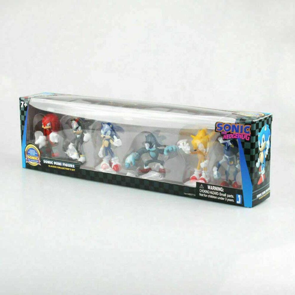 6X Sega Sonic Kids The Hedgehog Figure Collection Toy PVC Action Sets