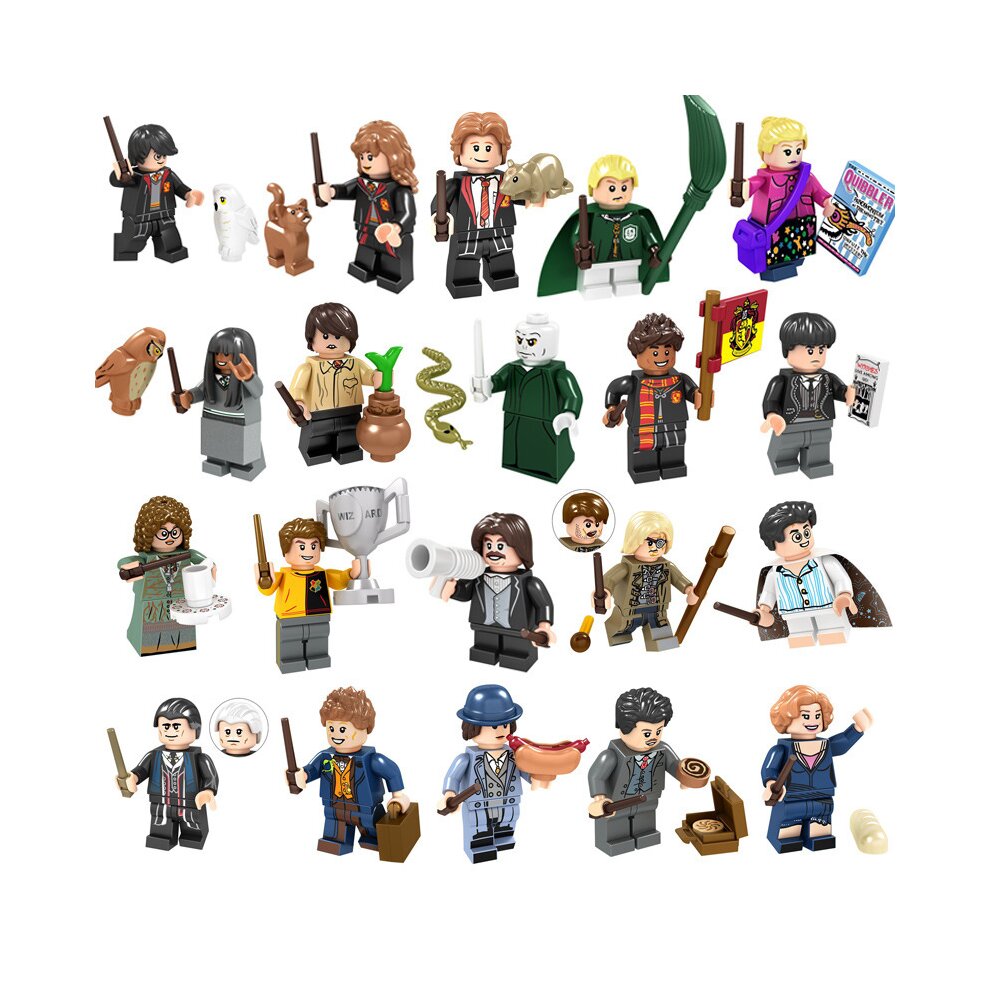 Harry Potter Minifigures Building Blocks 20PCS Collection Buildable Action Figures Kits Birthday Decorations Small Figures Toy Building Bricks Play Set for Kids Christmas Gifts