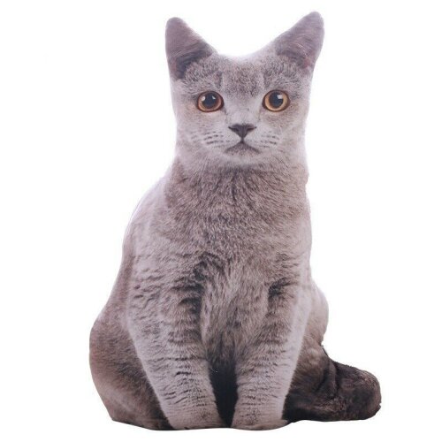 (Grey) 50CM 3DSimulation Cat Pillow Doll Cushion Plush Toy