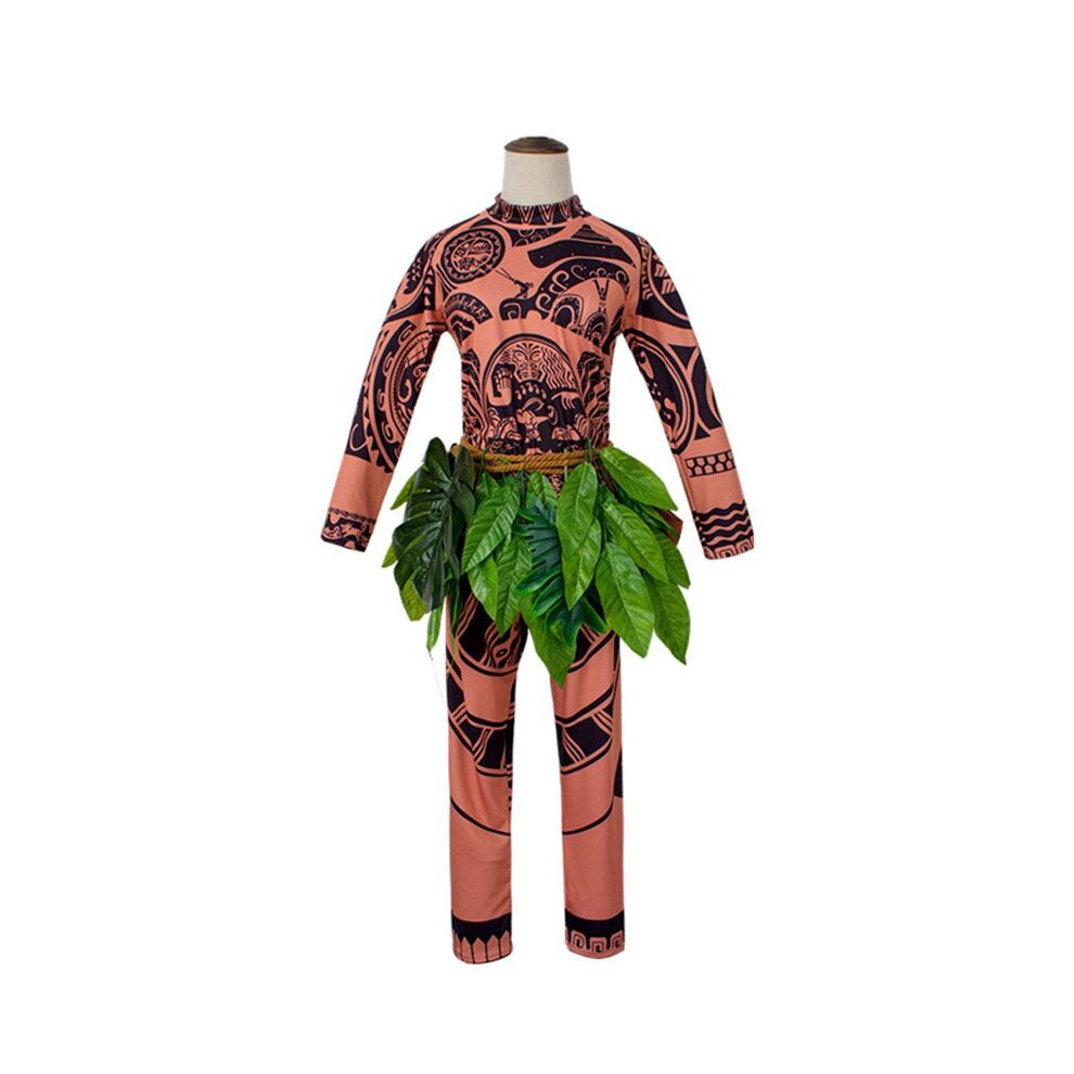 (Adult L) Adult Kids Halloween Moana Maui Tattoo T Shirt Pants Costume Cosplay Outfits