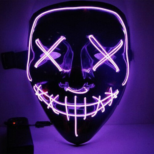 Halloween Mask LED 3 Light Up Modes for Cosplay Costumes Festival Carnival Masquerade Party Gifts for Kids Adult Men Women