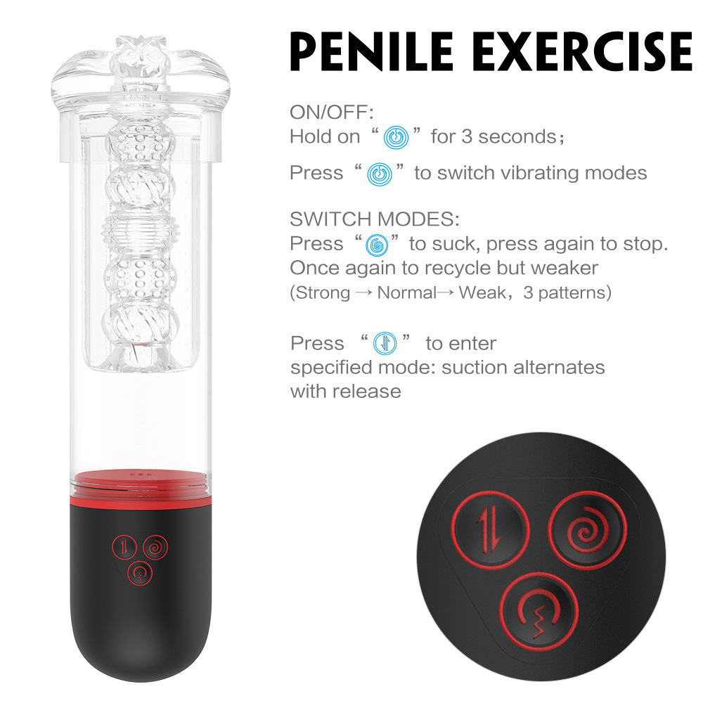 Sex Toy for Men Automatic Sex Machine Cup Huge Water Penis Pump Enlargement Penis Extender Exercise for Male Masturbating with Sucking Modes