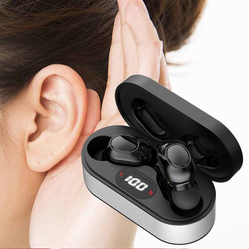 Digital Rechargeable Hearing Aids In-Ear Invisible Sound Voice Amplifier 1Pair