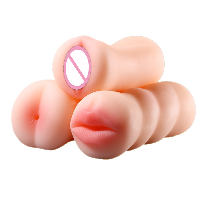 (Anal) Realistic Pocket Pussy Ass Vagina Sex Toy Mouth Anal Masturbator Male Blowjob Masturbation Cup Oral Adult Toys for Men Easy To Clean