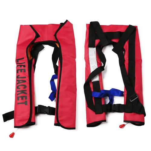 (Red) Life Jacket Inflatable Life Vests Automatic Buoyancy Aid Lifejacket Adjustable Comfortable for Boating Fishing Surfing Water Sports Swimming Kayaking Water Sports  Motorboat 150N