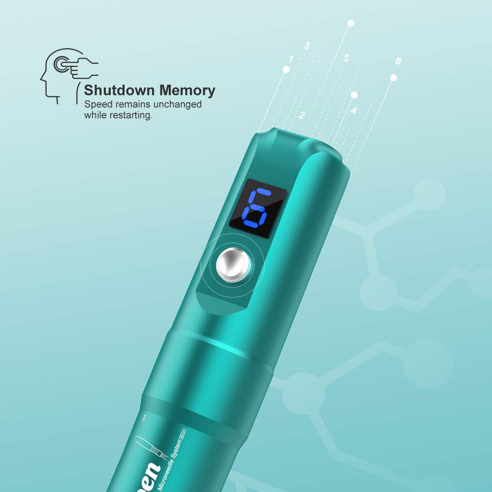 Dr.pen A6S Wireless Electric Micro Needle Treatment Tool Kit for Skincare Wrinkle Removing Serum in 6 Speeds with Ten 16-Pin Cartridges