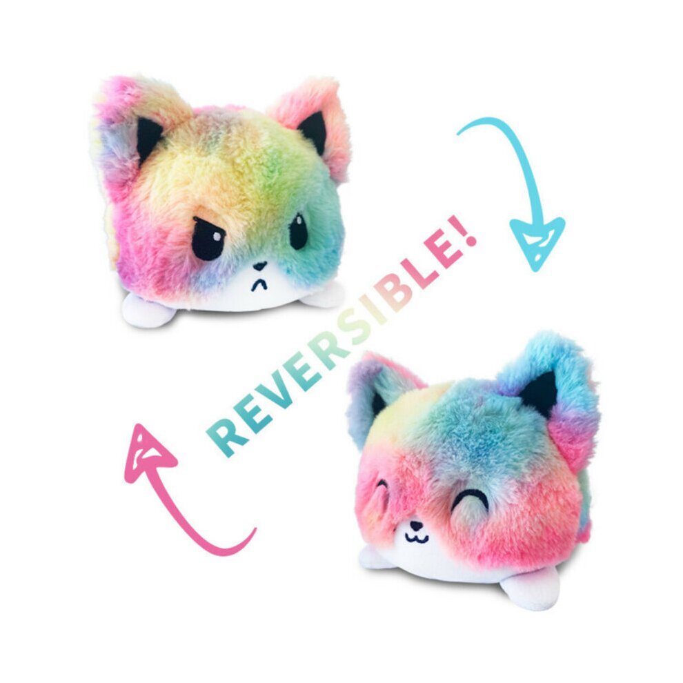 (Cat C) Lovely Cute Double-Sided Flip Reversible Unicorn Cat Plush Toy Animals Doll Gift