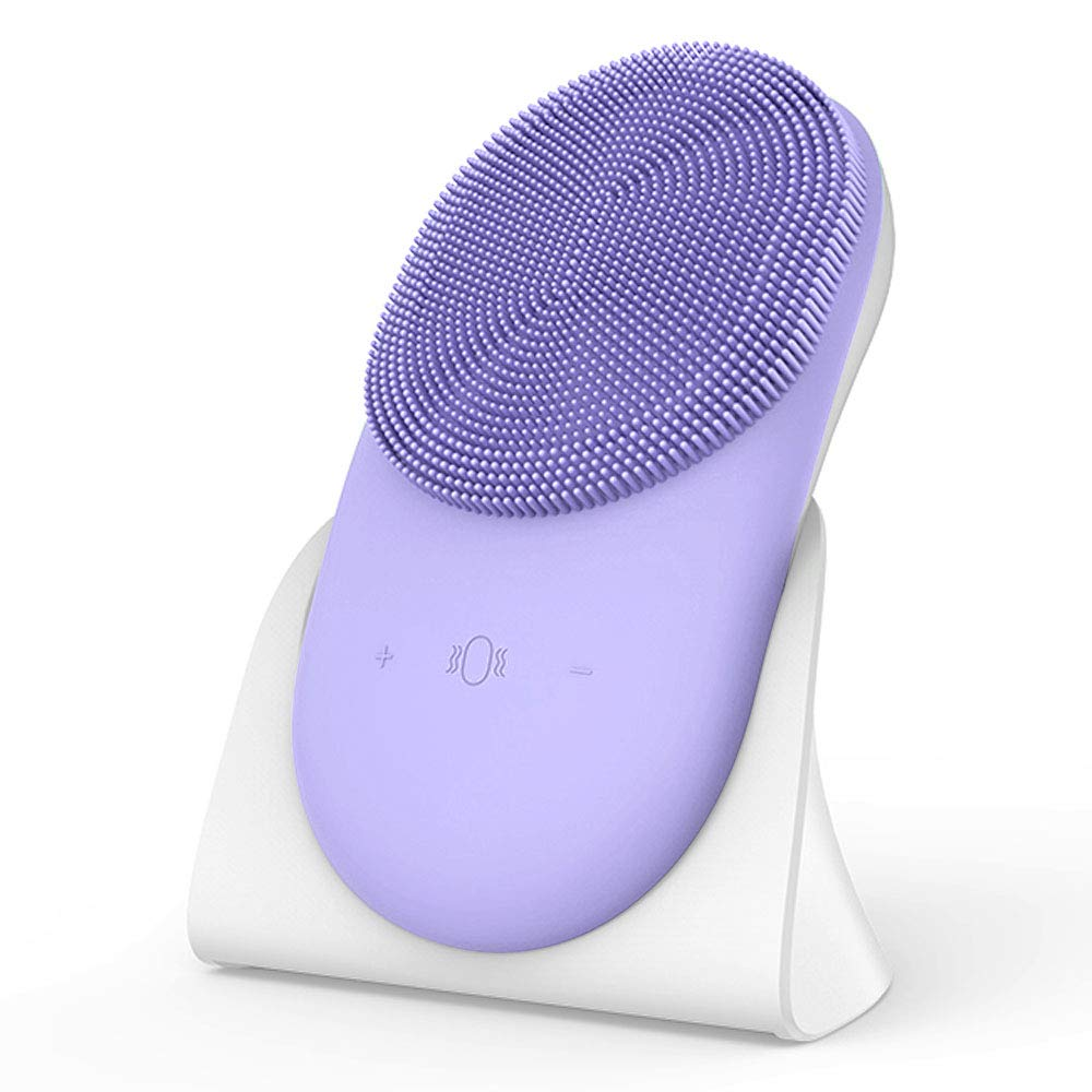 (Pink) Facial Cleanser Silicone Sonic Face Scrubber Electric Face Pore Brush Skin Care Ultrasonic Cleaner Remove Blackhead Beauty Massager Deep Cleansing