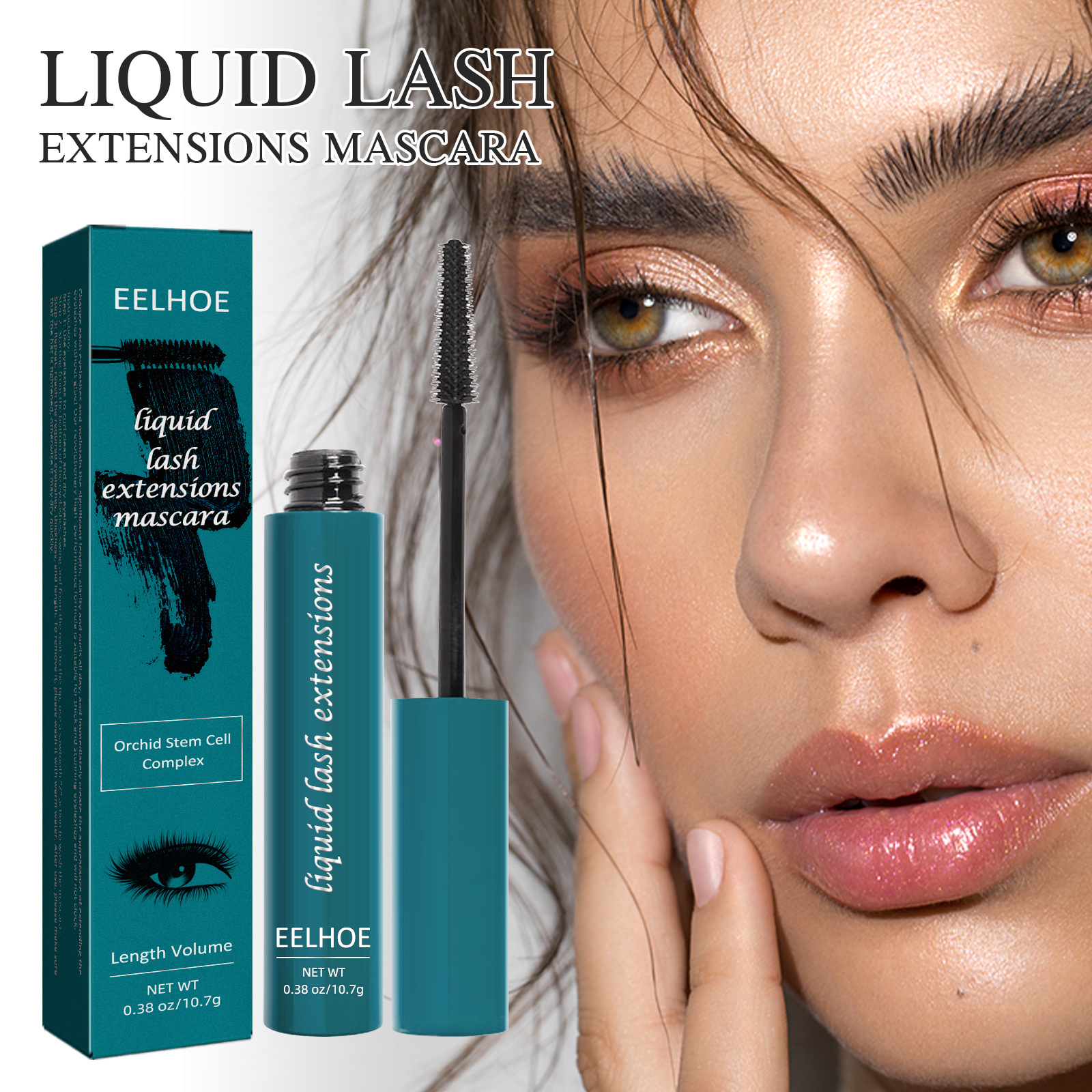 Mascara Curling Thick Mascara Eyelashes Silk Fiber Volume  Waterproof Fashional Black Eye Makeup Beauty Eyelash Cosmetics Women Eye Makeup Tool