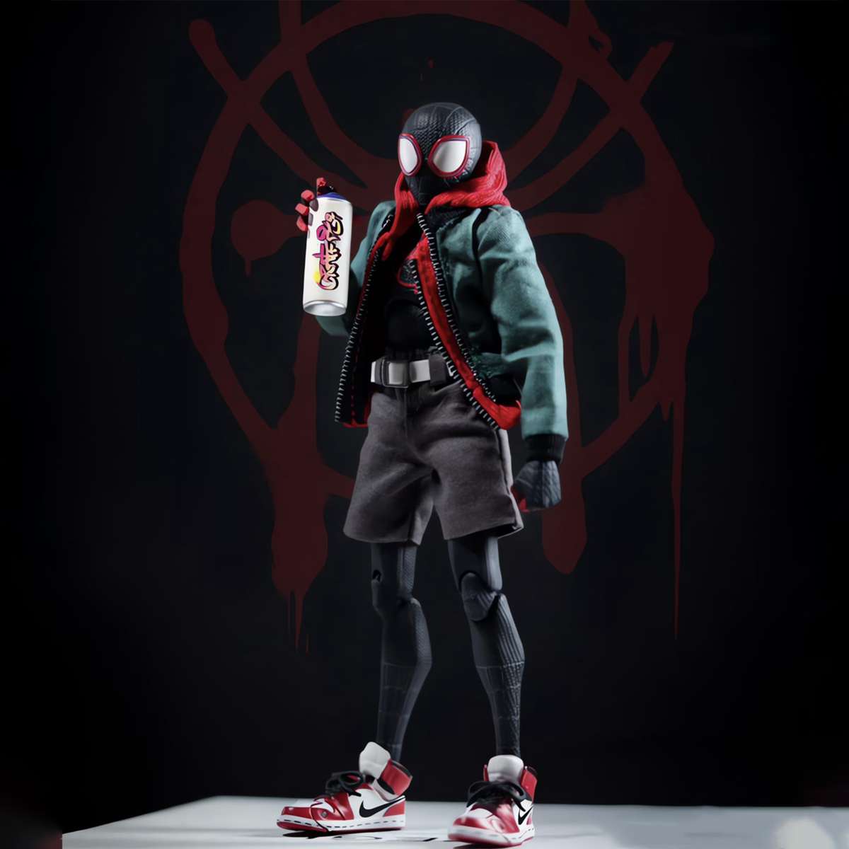 Superhero Spider-Man: Across The Spider-Verse Miles Morales Action Figure Kits Kids Toys Decor Gif