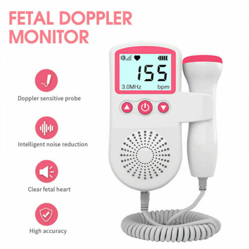 (Blue) Doppler Fetal Heart Rate Monitor Baby Heartbeat Monitor Pregnancy Home Baby Heartbeat Monitor Pregnancy