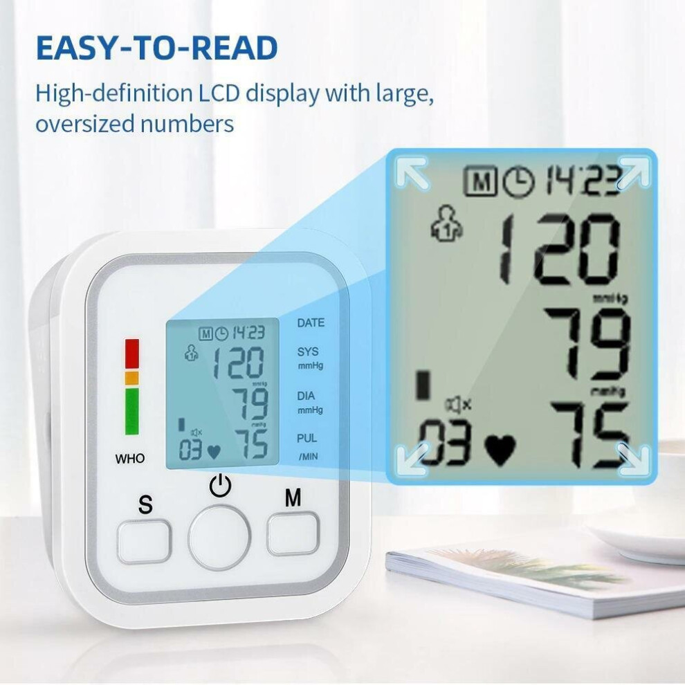 Digital Automatic Blood Pressure Monitor Upper Arm BP Machine