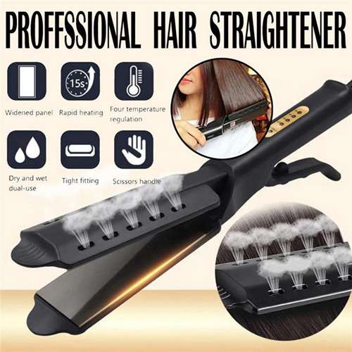 Hair Styling Tools Ceramic Tourmaline Ionic Flat Iron Hair Straightener, Steam Electric Splint Hair Straighteners