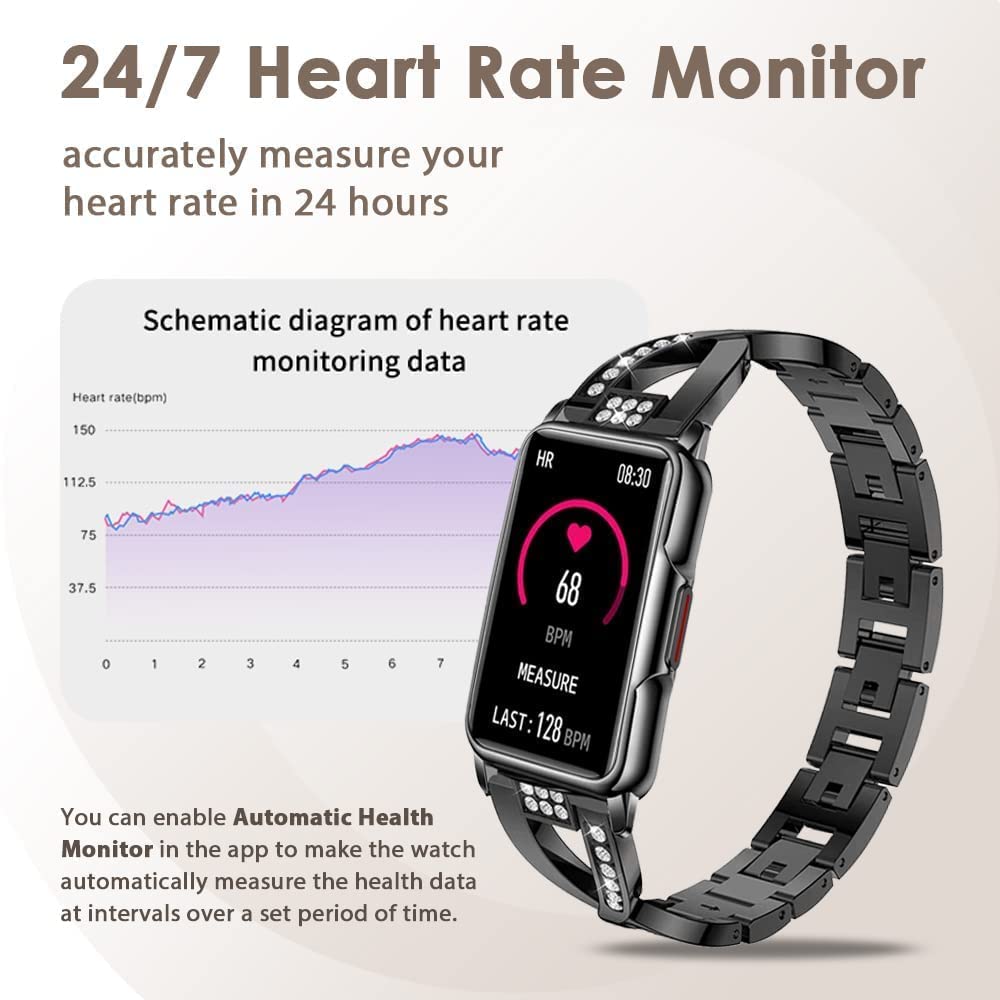 Ladies Smartwatch Smart Watch for Women Blood Pressure Bracelet Heart Rate Blood Oxygen Sleep Monitor Compatible with Android iOS