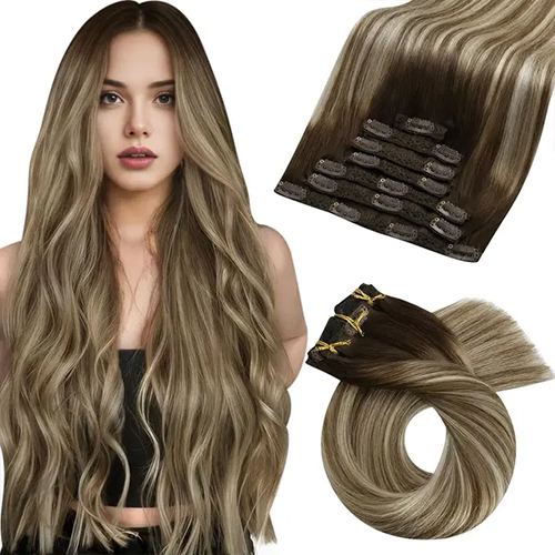 Clip in Hair Extensions Real Natural Hair Remy Straight Set 5 Pcs Brazilian Clip in Human Hair Extensions