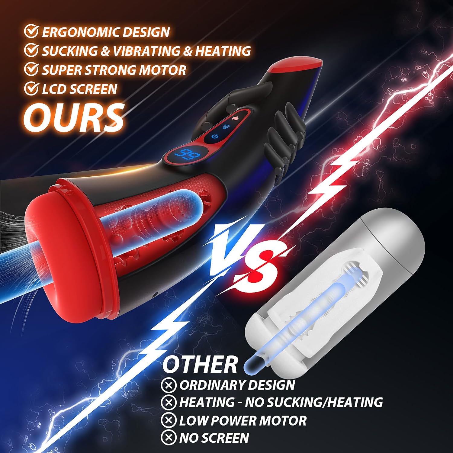 Automatic Sucking Male Masturbator Cup Sex Toys for Men Suction Vibrating Heating LCD Display Electric Adult Toys UK Vibrator Stroker Penis Stimulation