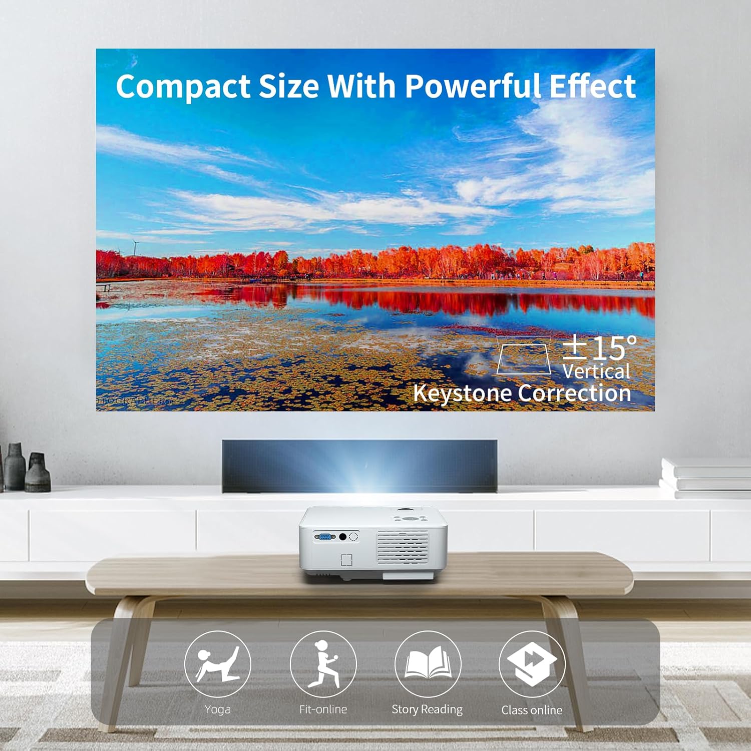 5G WiFi Bluetooth Projector 15000 Lux Native 1080P Full HD Movie Projecotor 4K Support Home Projector for Phone PC Firestick
