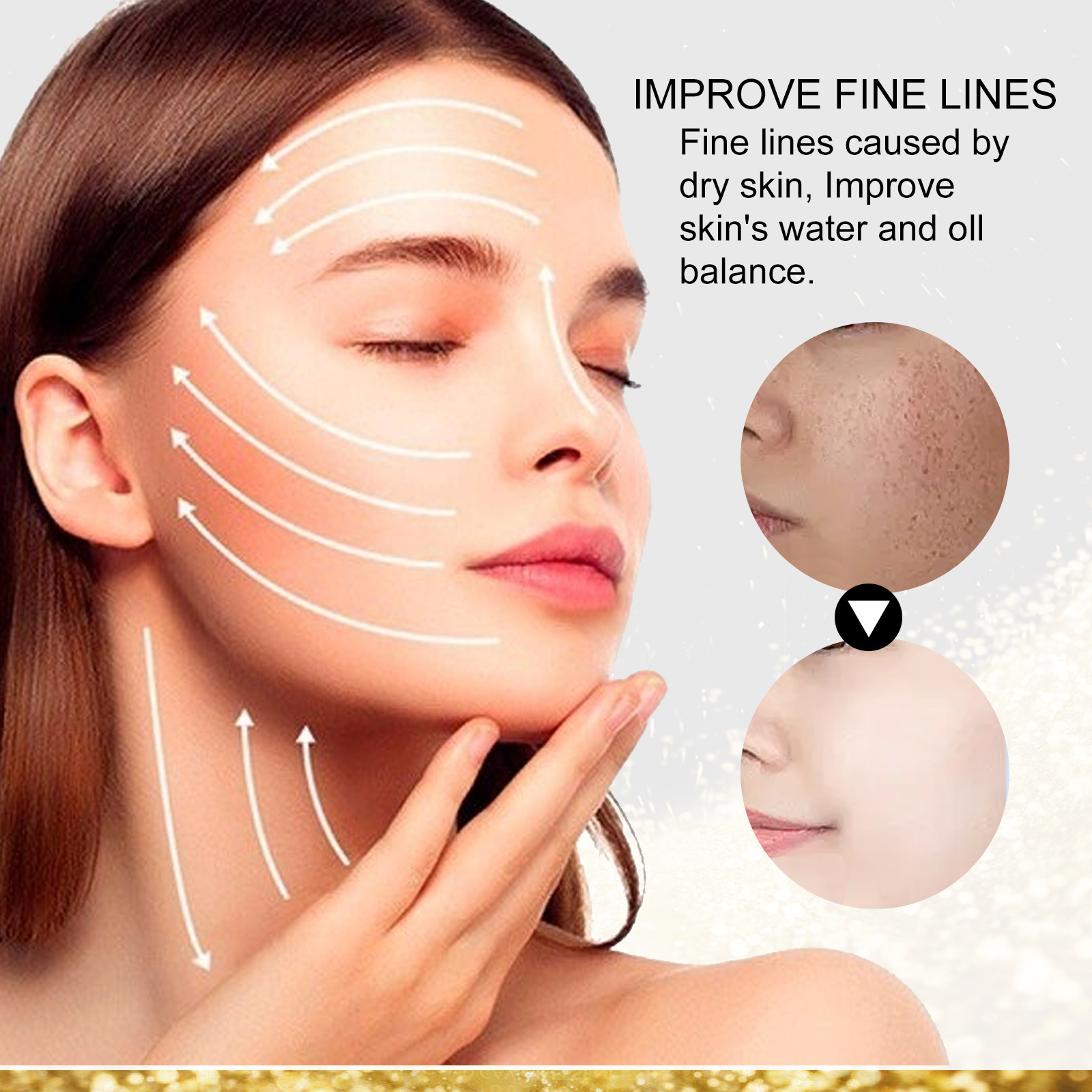 (1 PC) OUHOE 24k Gold Face Serum Moisturizing Brighten Skin Tightening Whitening Rejuvenate the Face Shrink Pores Nicotinamide Facial Serum Anti Aging Essence